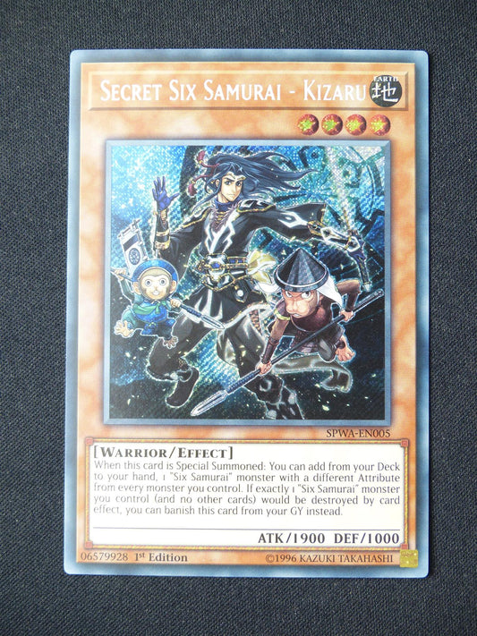 Secret Six Samurai - Kizaru SPWA Secret Rare - 1st ed Yugioh Card #39U