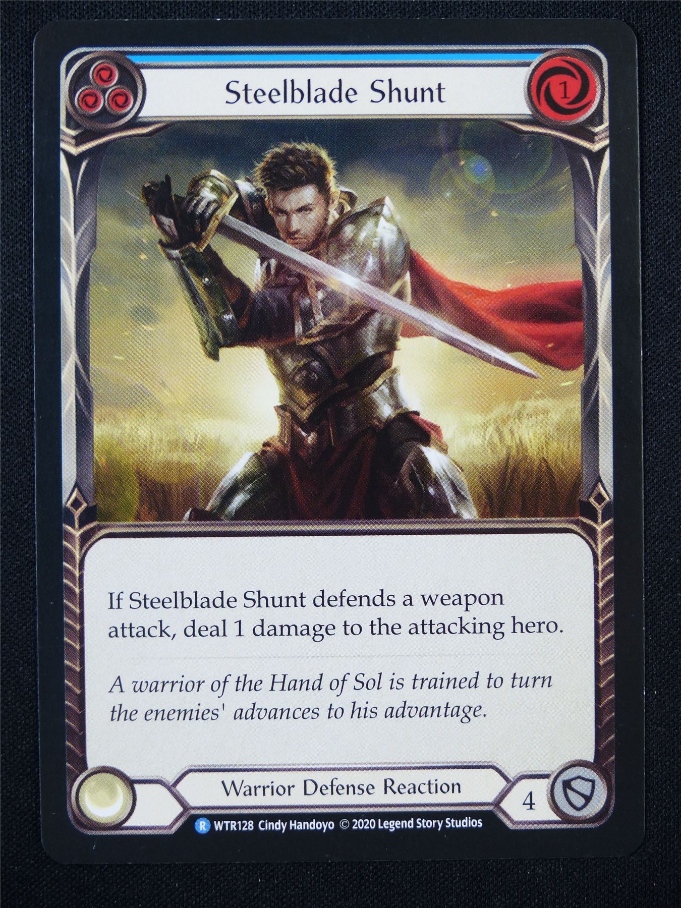 Steelblade Shunt Blue WTR128 R - Flesh and Blood Card #38X