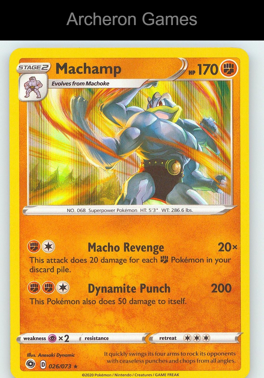 Pokemon Card Machamp CPA 026/073 Line Holo R Champion's Path