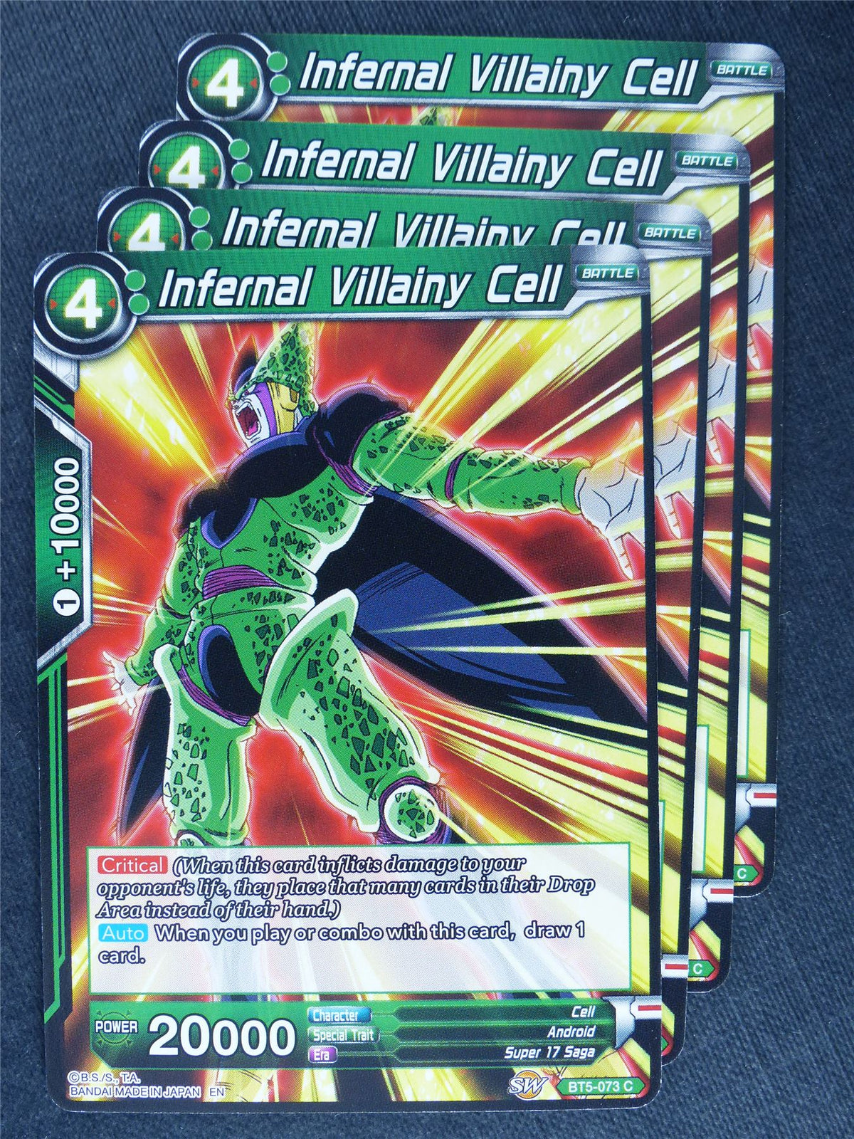 Infernal Villainy Cell x4 - Dragon Ball Super Cards #9P