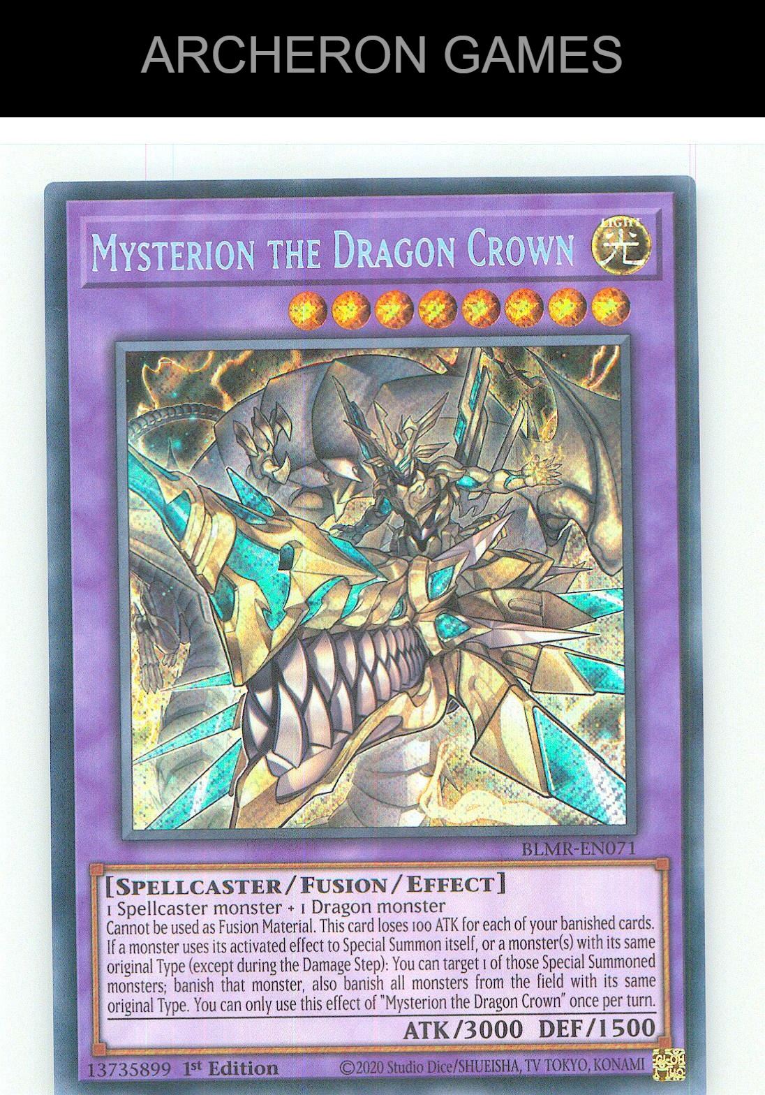 Mysterion the Dragon Crown SEC YUGIOH Card 1st Edition