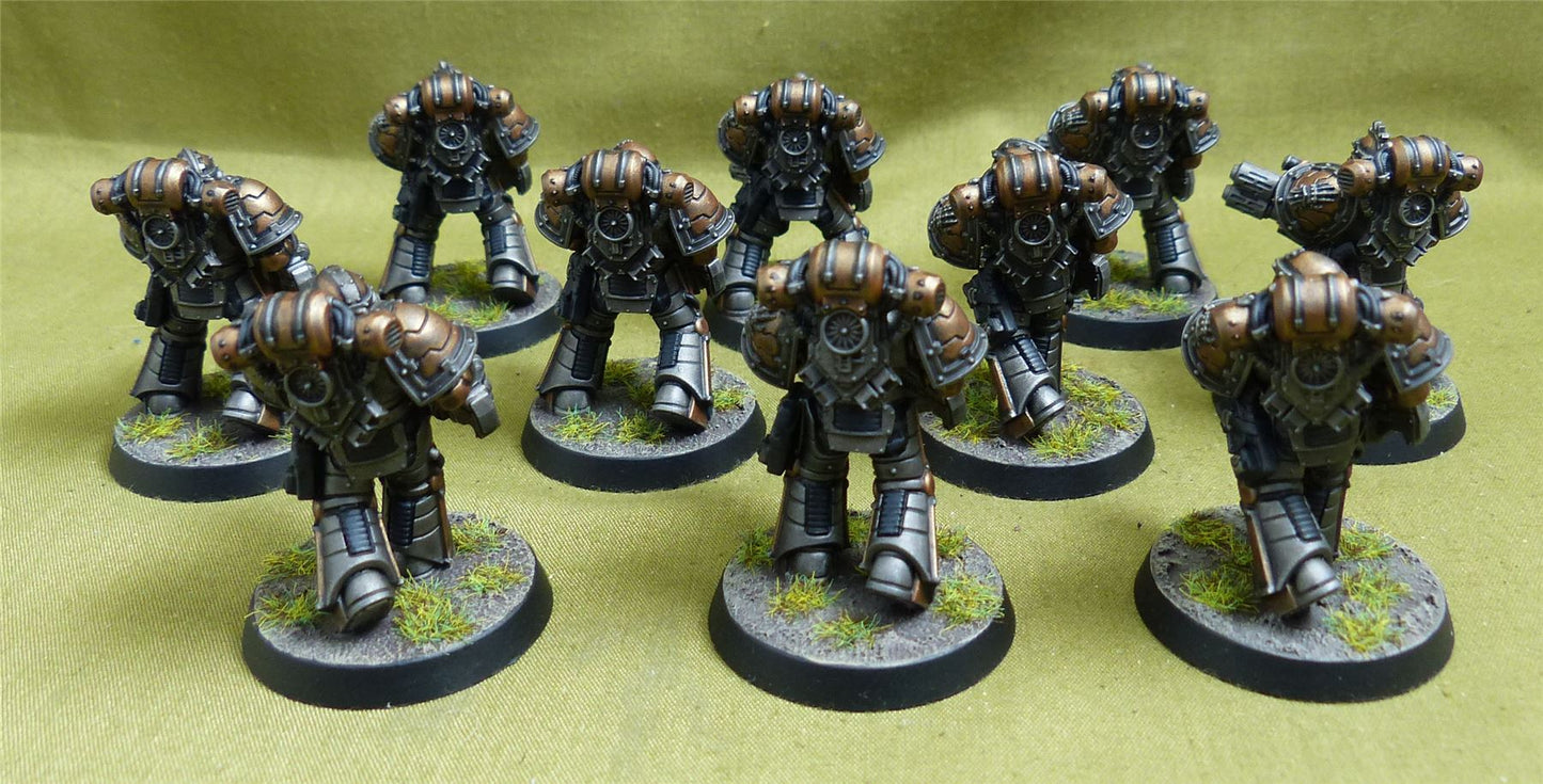 MKIII Tactical Squad with Upgrades set of 10 painted - Iron Hands - Warhammer Horus Heresy #2M5