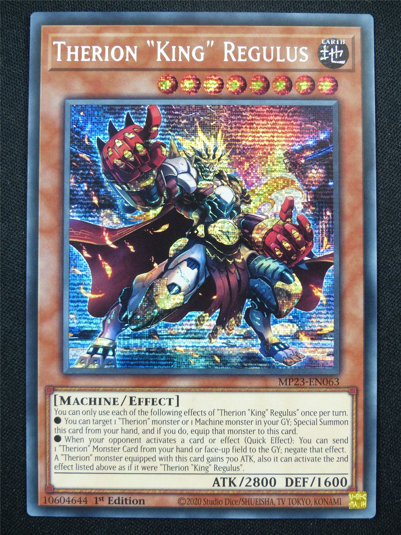 Therion King Regulus MP23 Secret Rare - 1st ed Yugioh Card #RA Archeron Therion King Regulus MP23 Secret Rare - 1st ed Yugioh Card #RA Archeron