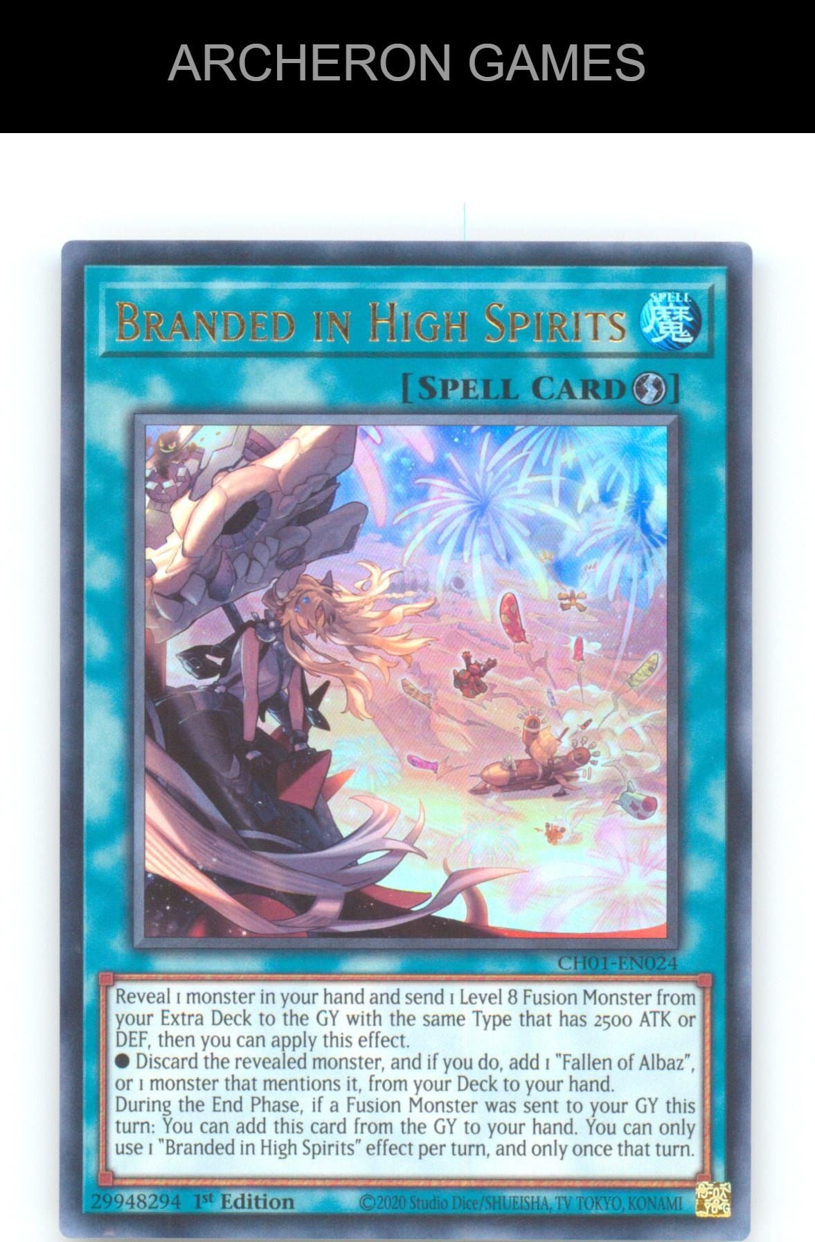Branded in High Spirits Ultra Rare YUGIOH Card 1st Edition