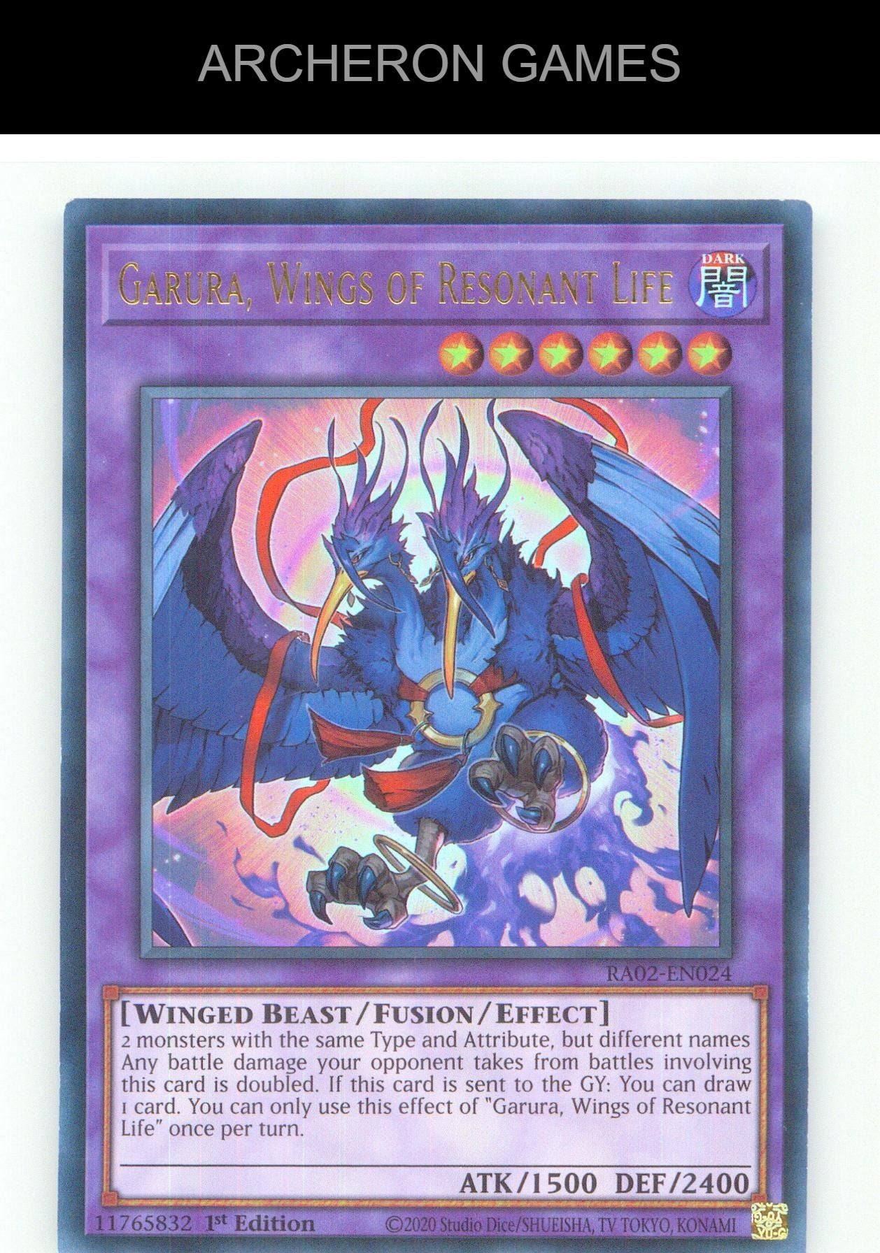 Garura, Wings of Resonant Life (UR) UR YUGIOH Card 1st Edition