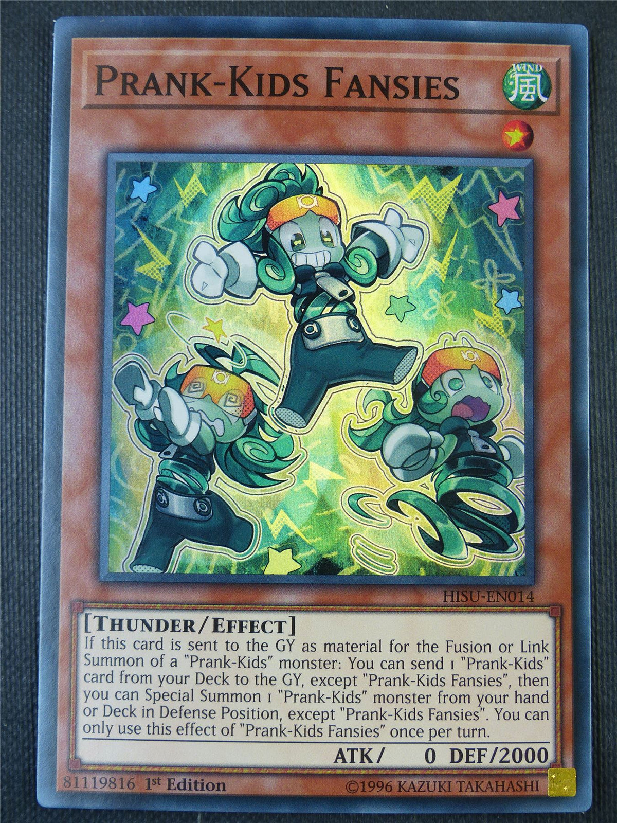 Prank-Kids Fansies HISU Super Rare - 1st ed Yugioh Card #6UD