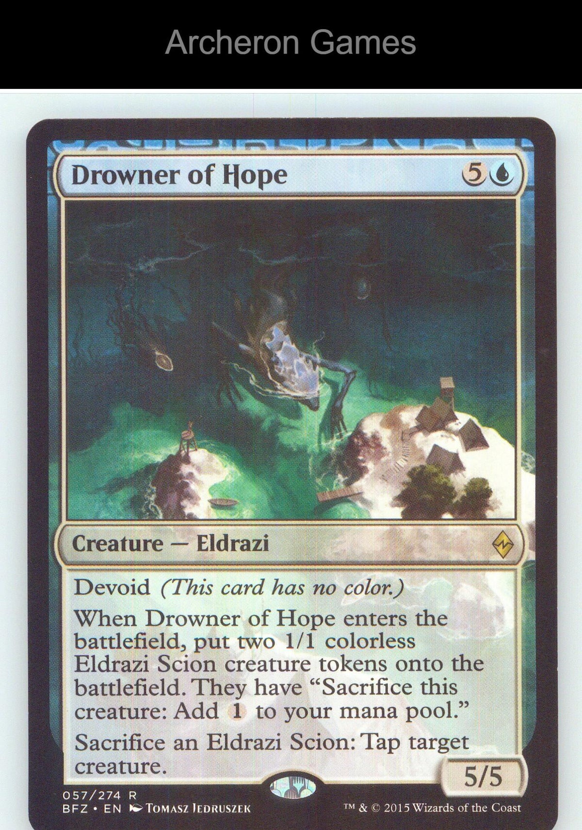 Drowner of Hope BFZ 57 R MTG Card NM/EX+