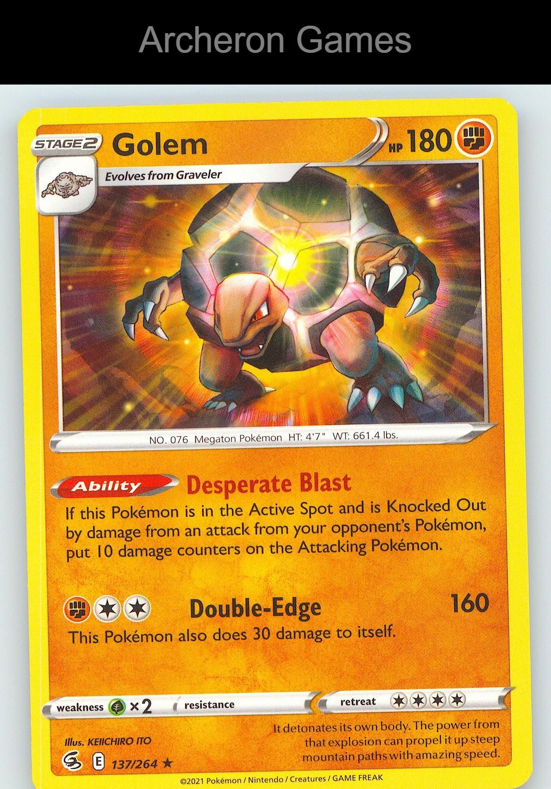 Pokemon Card Golem FST 137/264 R Fusion Strike