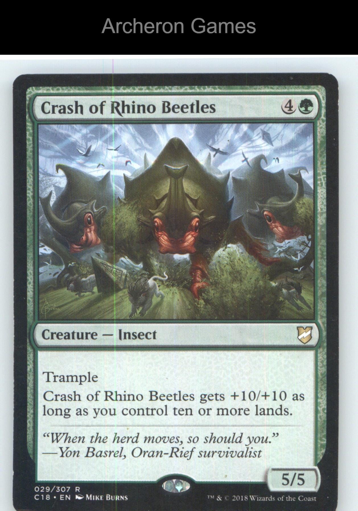 Crash of Rhino Beetles C18 29 R MTG Card NM/EX+
