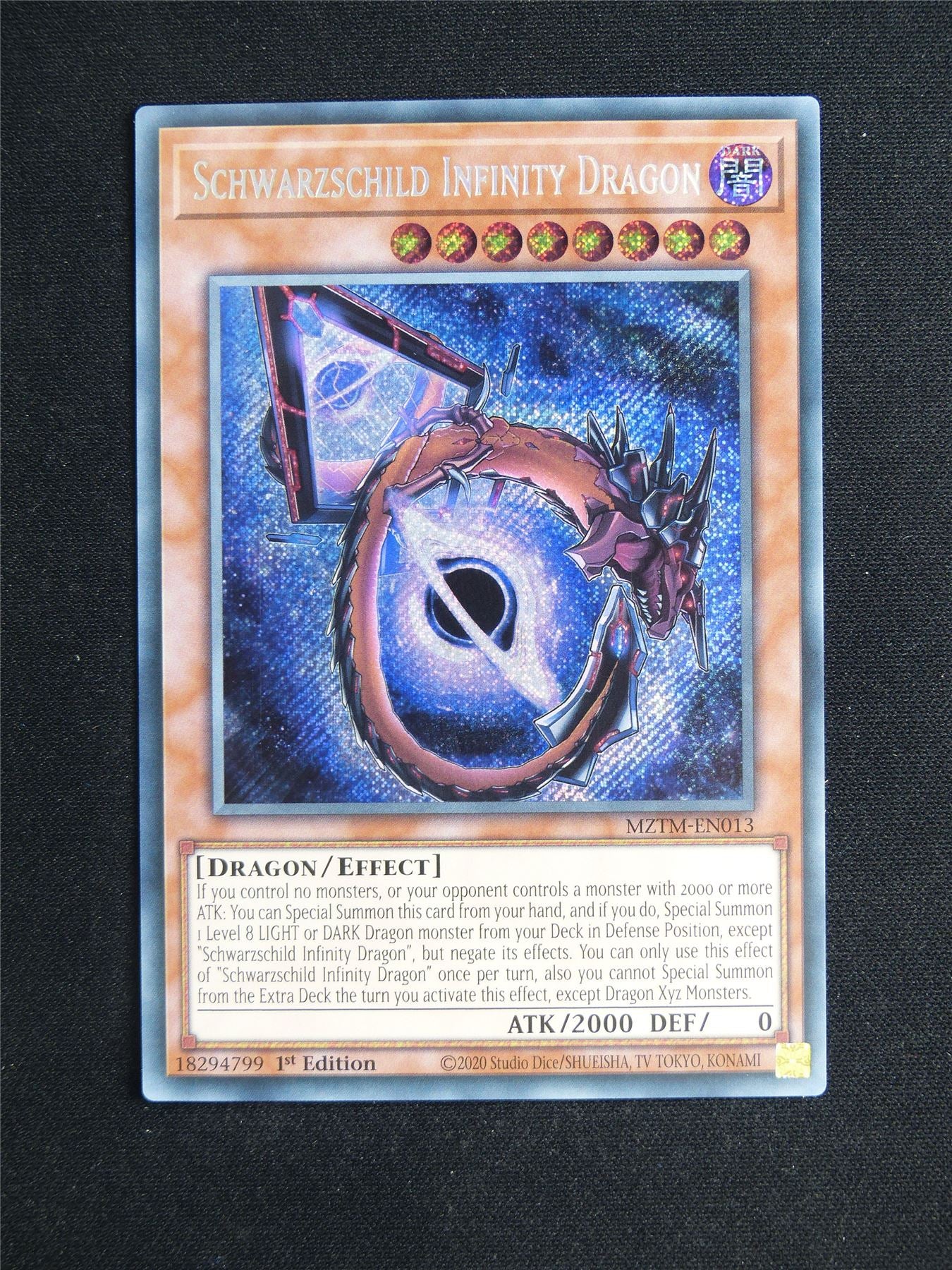 yugioh card infinity Schwarzschild Infinity Dragon MZTM Secret Rare