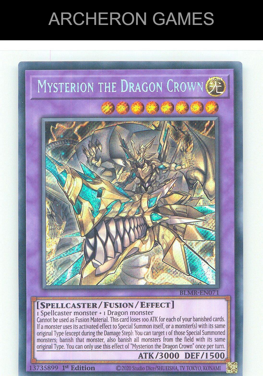 Mysterion the Dragon Crown SEC YUGIOH Card 1st Edition