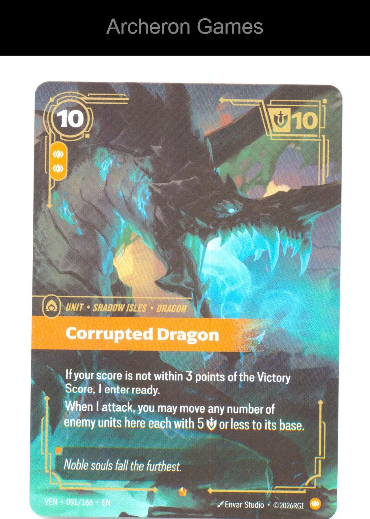Corrupted Dragon VEN 091/166 Epic Vendetta Riftbound Card Foil