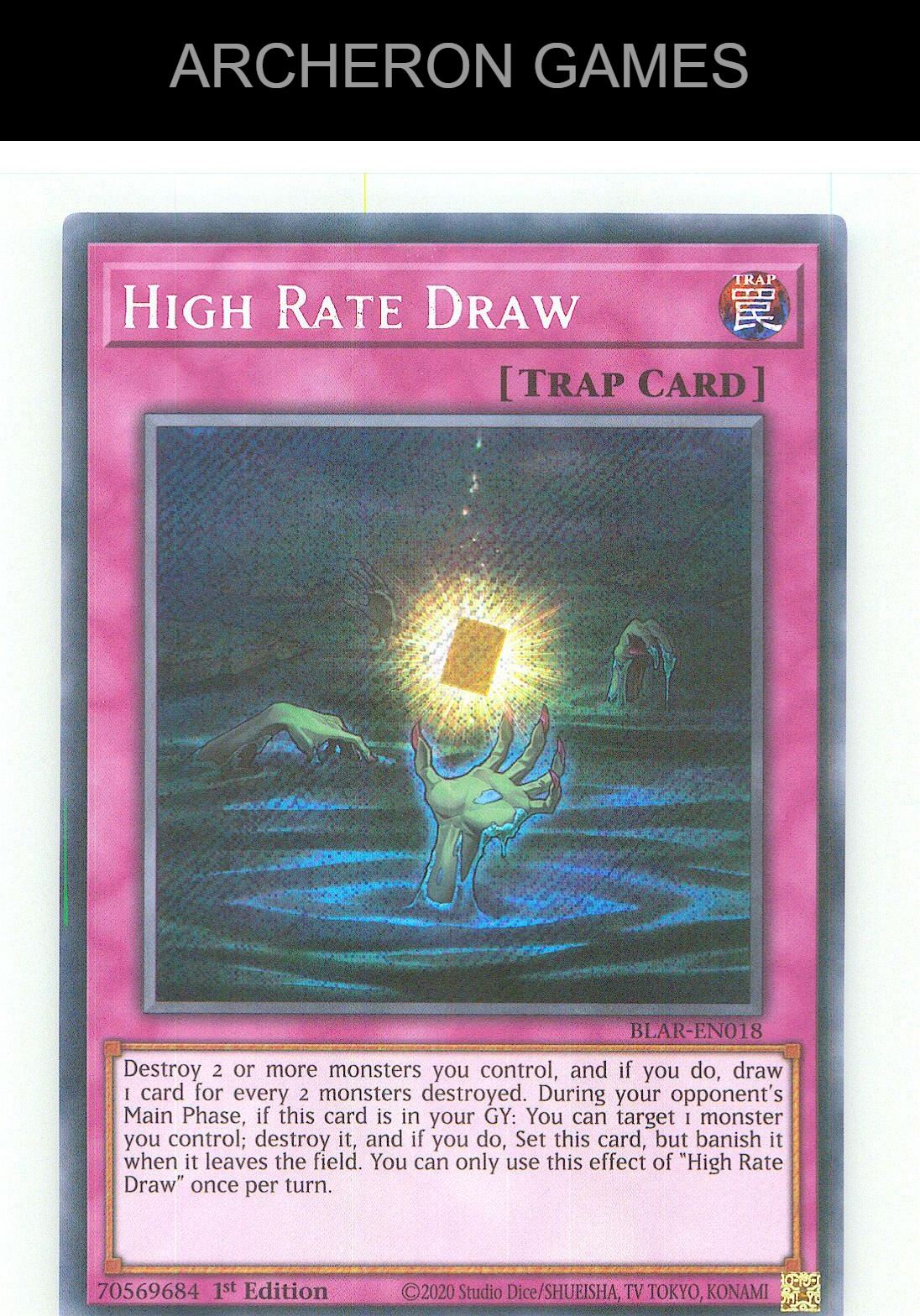High Rate Draw SEC YUGIOH Card 1st Edition