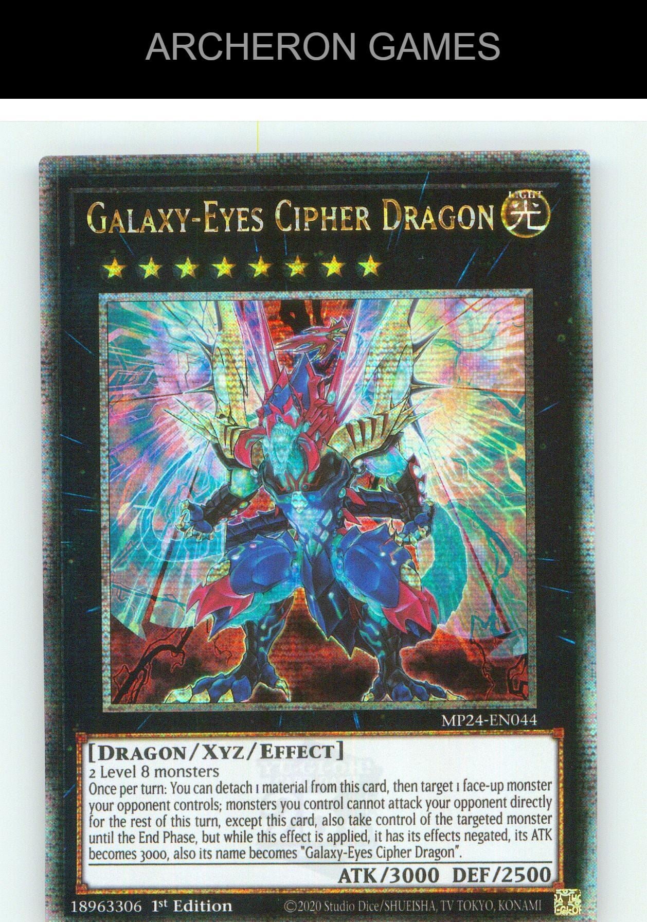 Galaxy-Eyes Cipher Dragon (Quarter Century Secret Rare) YUGIOH Card 1st Edition