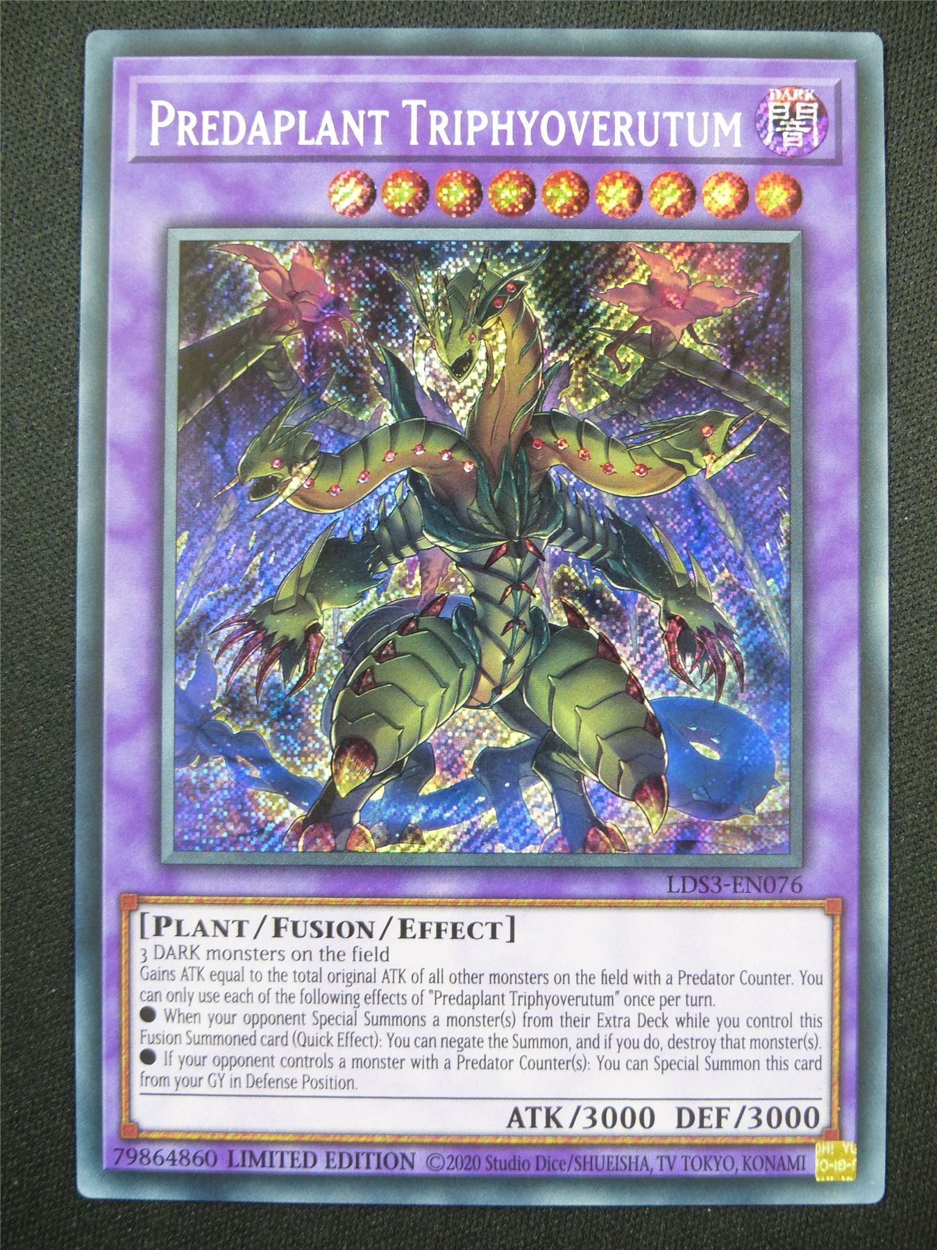 Predaplant Trphyoverutum LDS3 Secret Rare - lim ed Yugioh Card #5JI