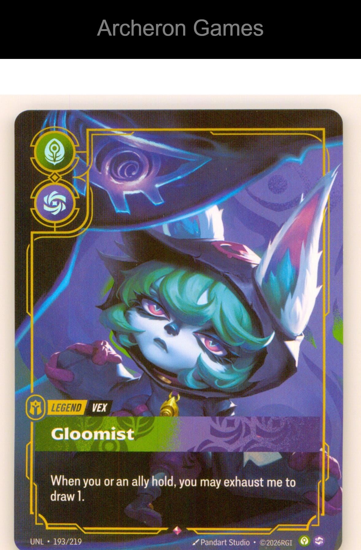 Vex - Gloomist UNL 193/219 R Unleashed Riftbound Card
