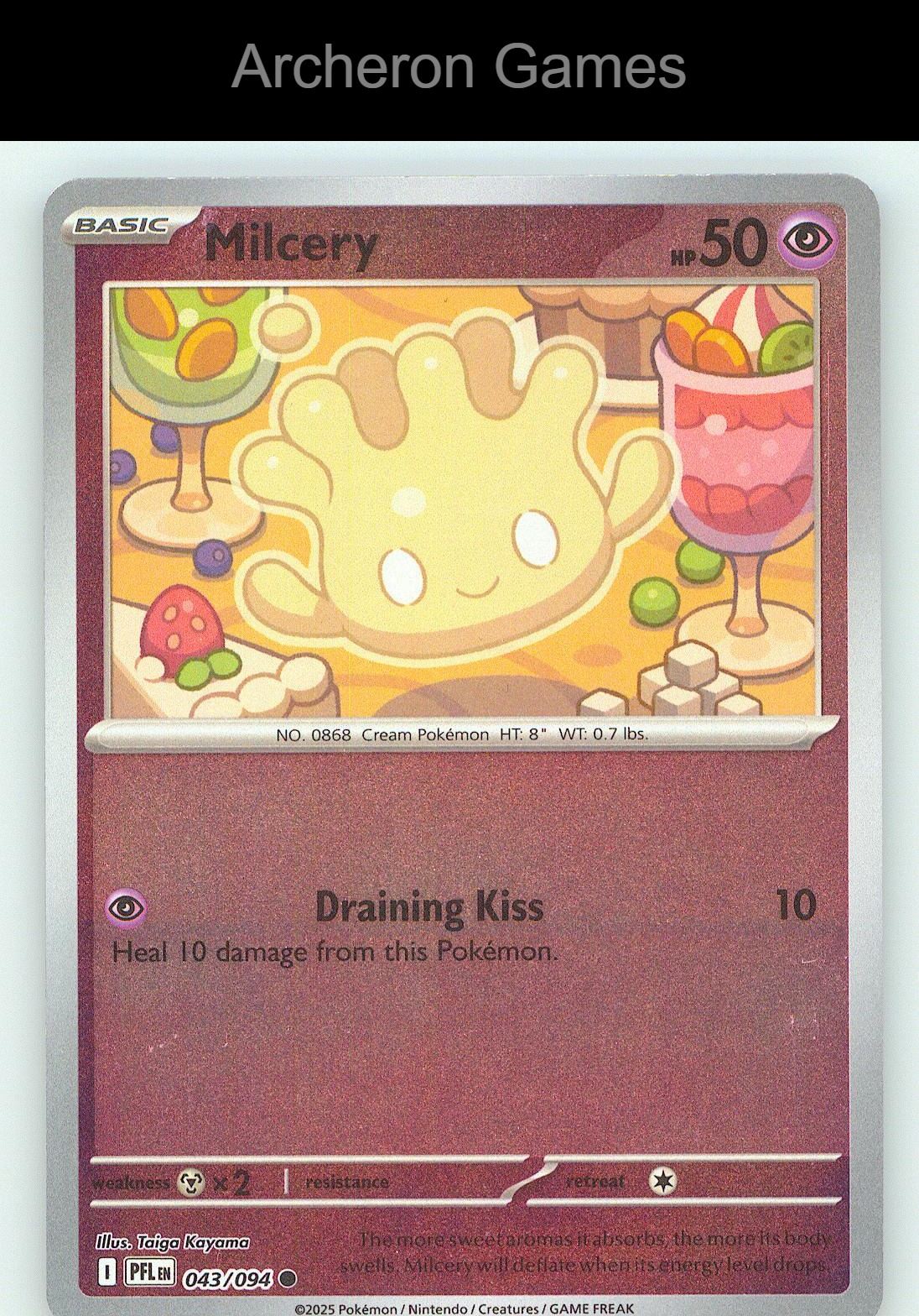 Pokemon Card Milcery PFL 043/094 C Phantasmal Flames Reverse Holo