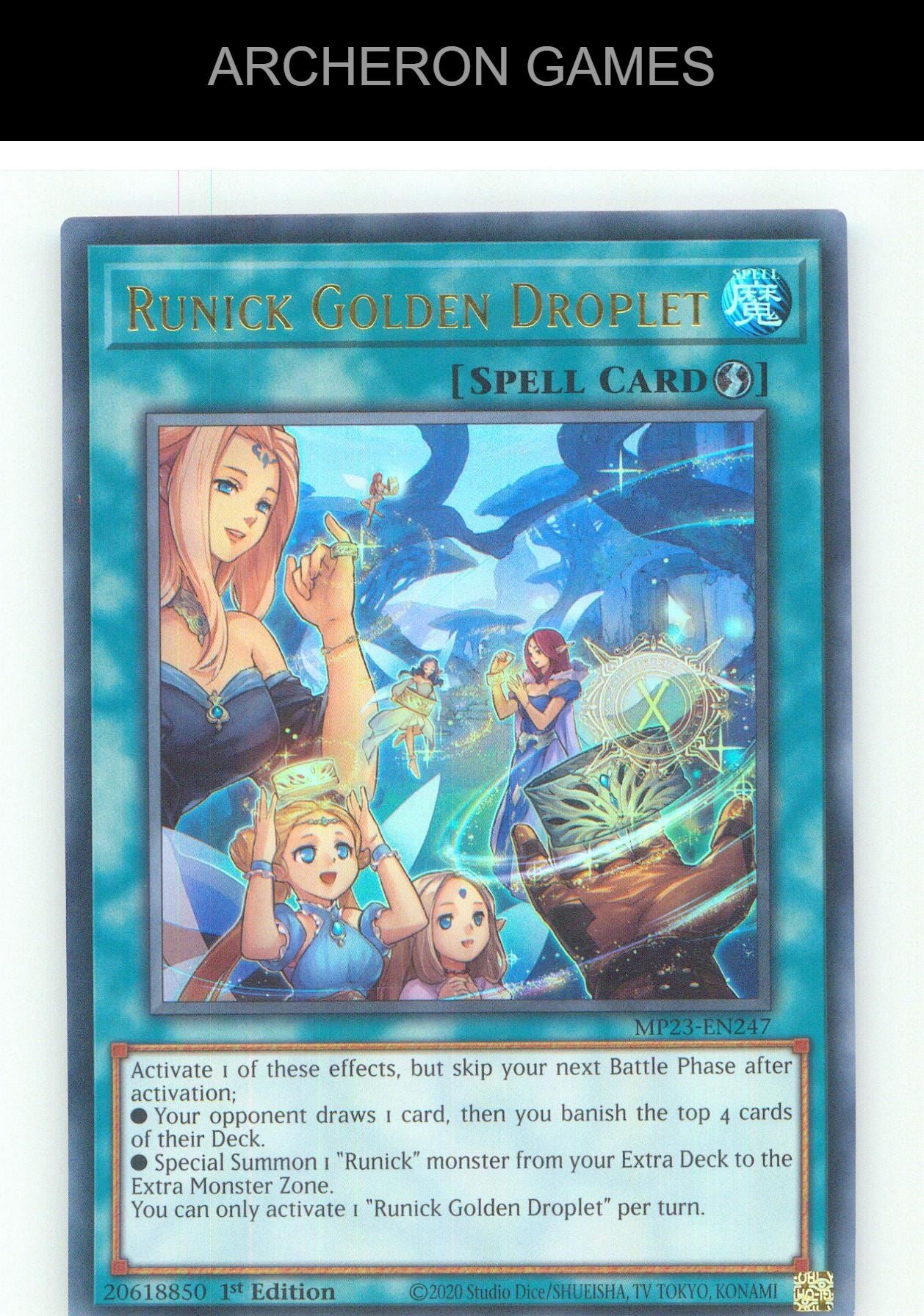 Runick Golden Droplet UR YUGIOH Card 1st Edition