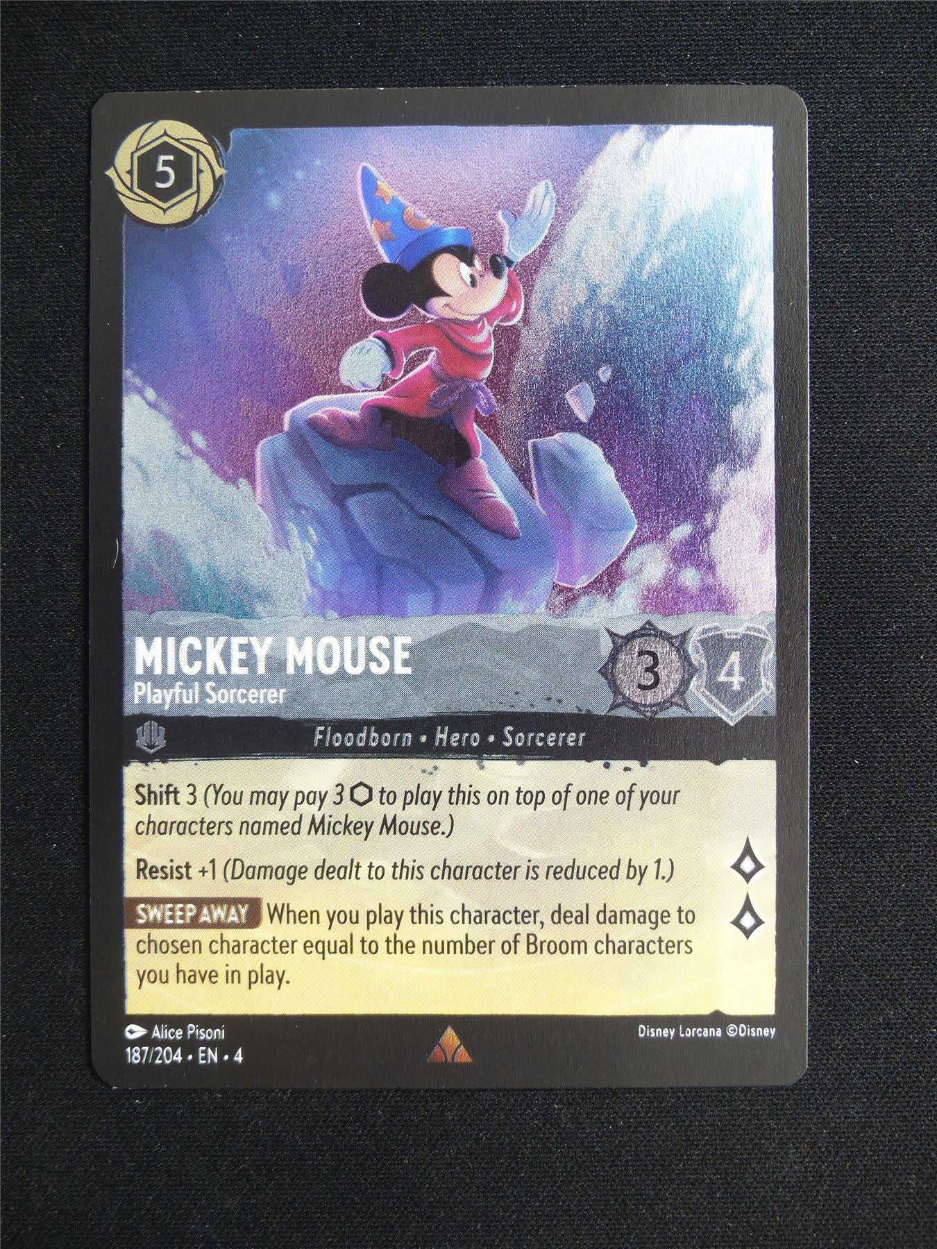Mickey Mouse Playful Sorcerer 187/204 Foil - Lorcana Card #20W