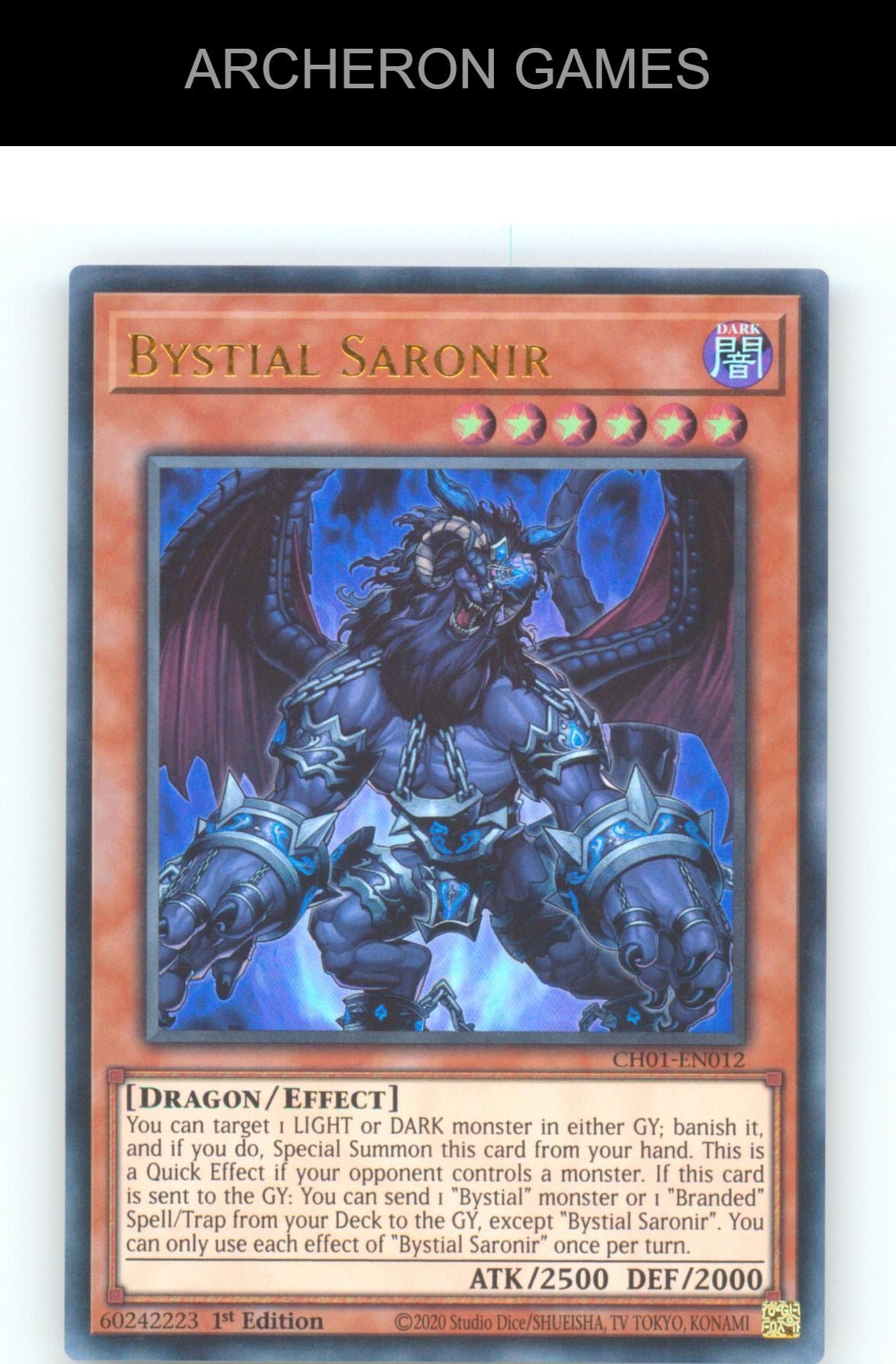 Bystial Saronir Ultra Rare YUGIOH Card 1st Edition