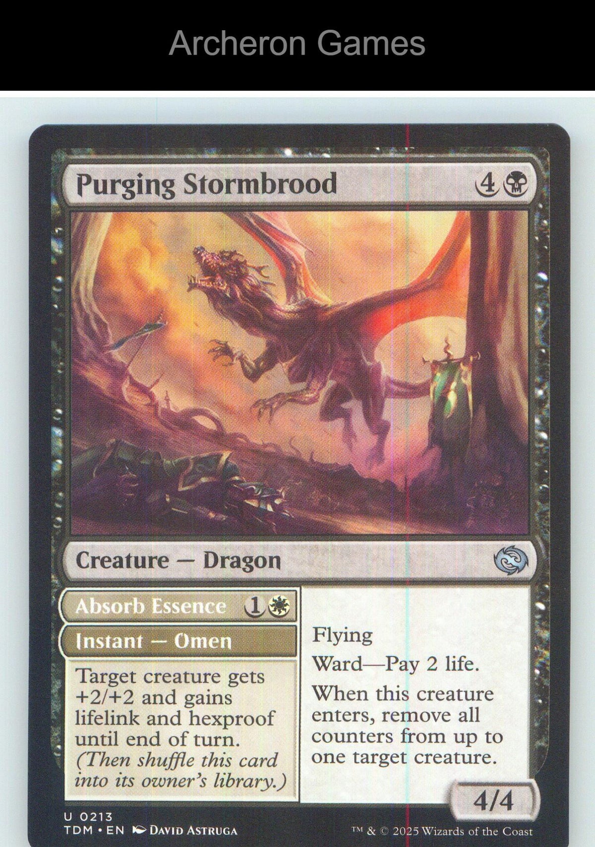 Purging Stormbrood TDM 213 UC MTG Card NM/EX+