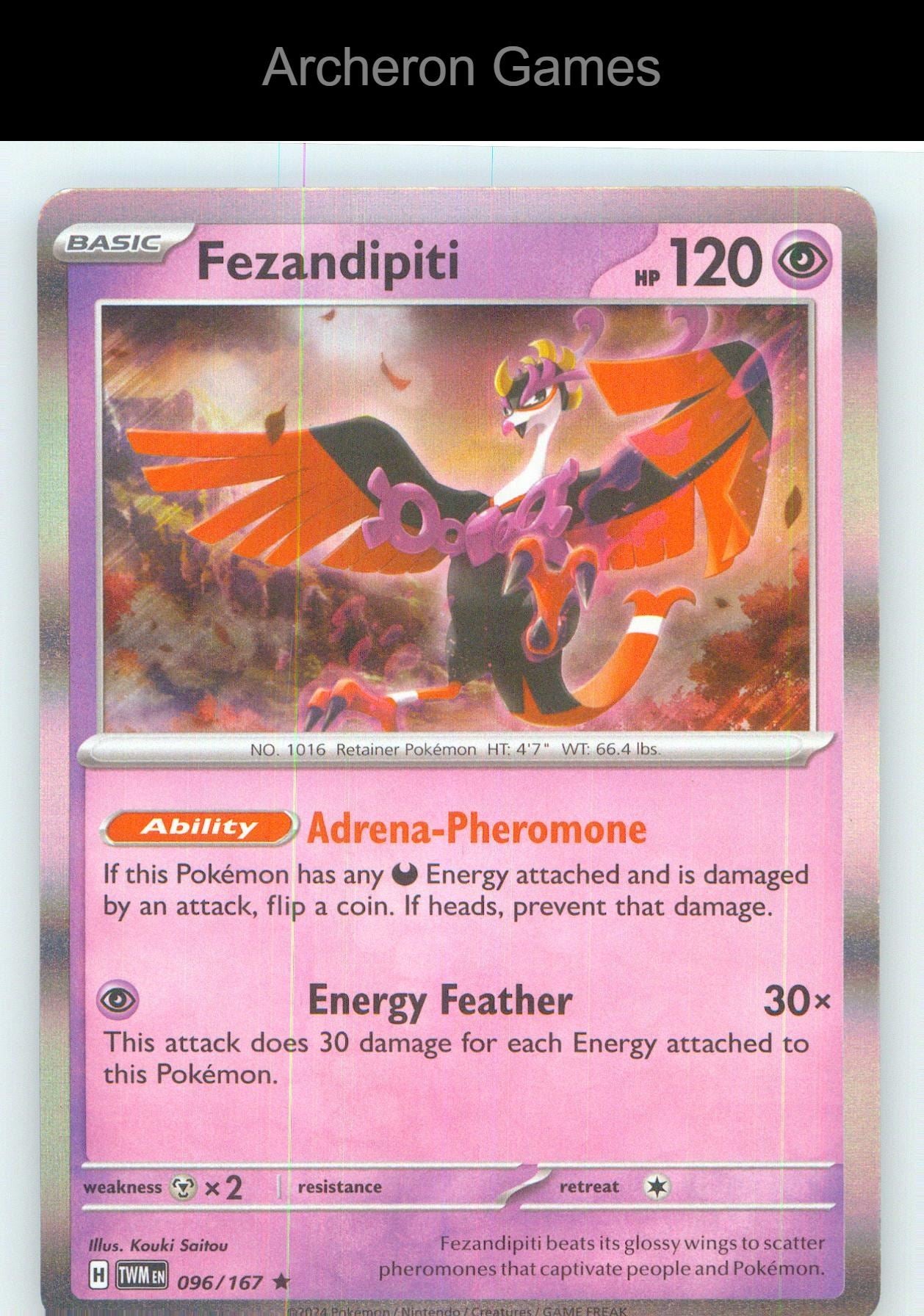 Pokemon Card Fezandipiti TWM 096/167 R Twilight Masquerade Holo