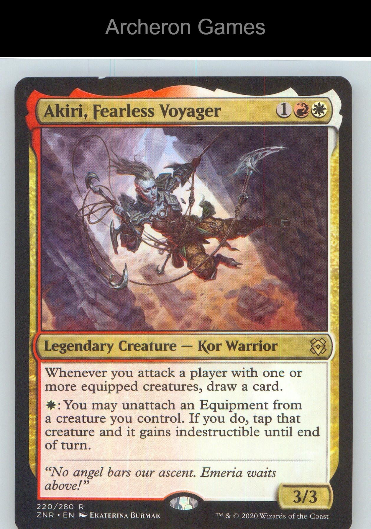 Akiri, Fearless Voyager ZNR 220 R MTG Card NM/EX+