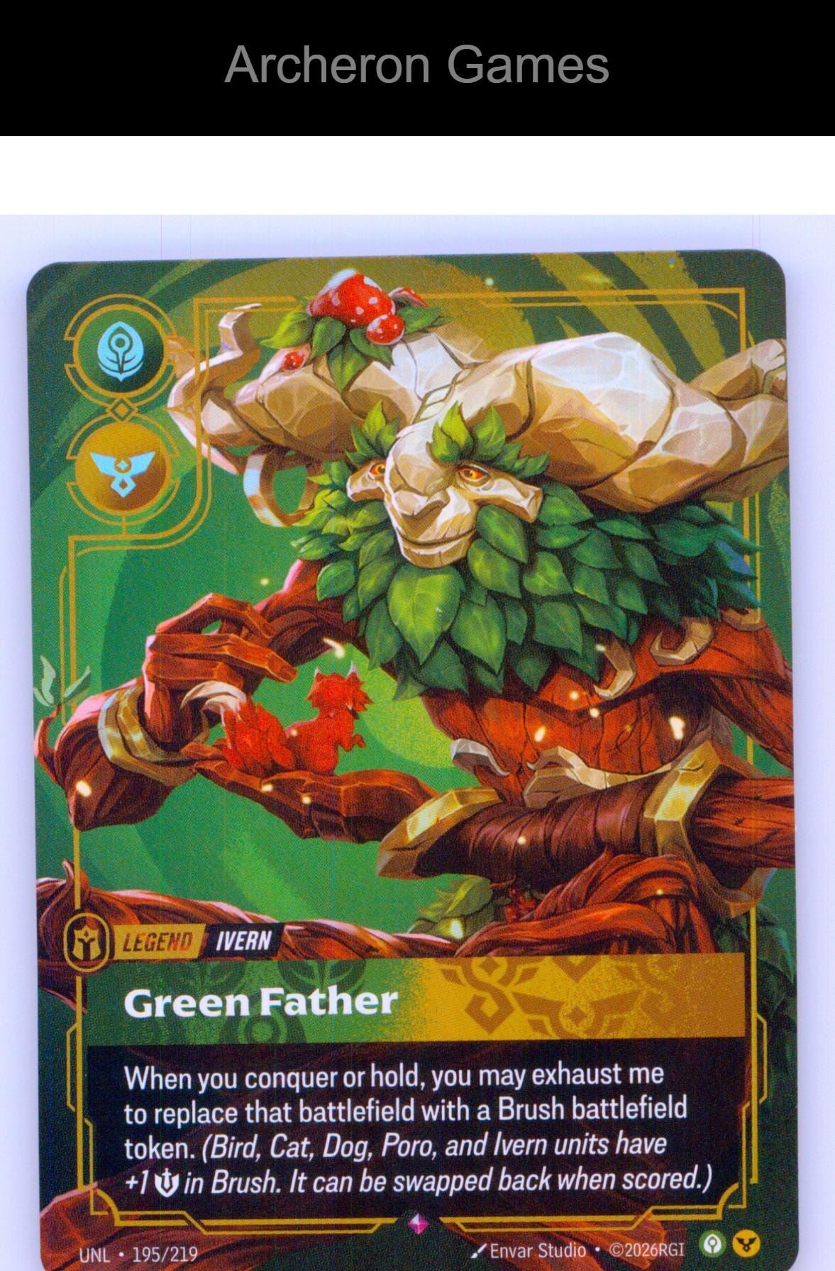 Ivern - Green Father UNL 195/219 R Unleashed Riftbound Card