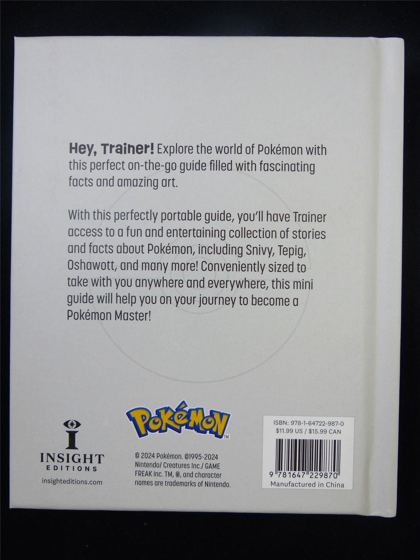 POKEMON Trainer's Mini Exploration Guide to Unova - Insight Book hardback #2ZY