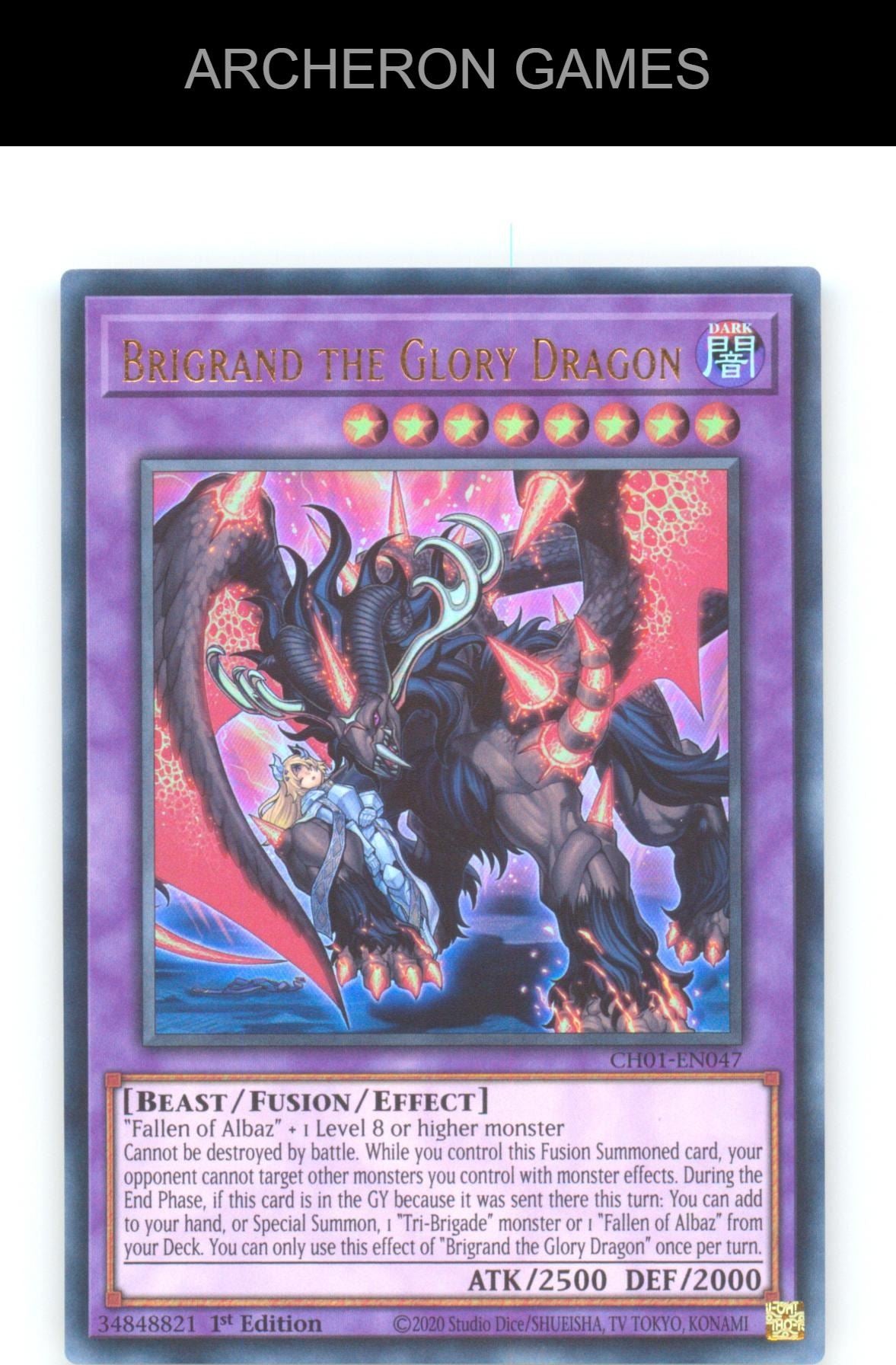 Brigrand the Glory Dragon Ultra Rare YUGIOH Card 1st Edition