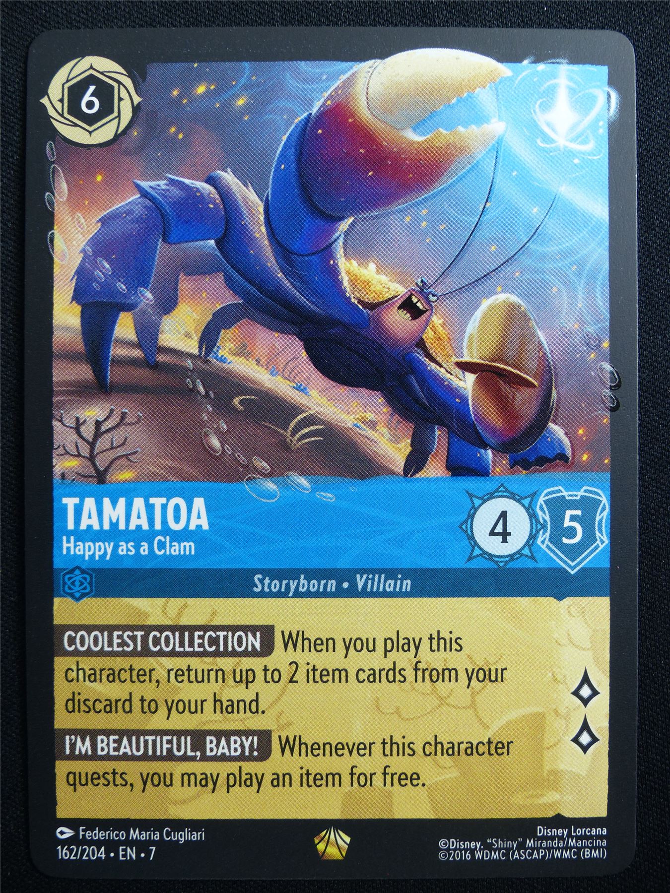 Tamatoa Happy as a Clam 162/204 - Lorcana Card #30R