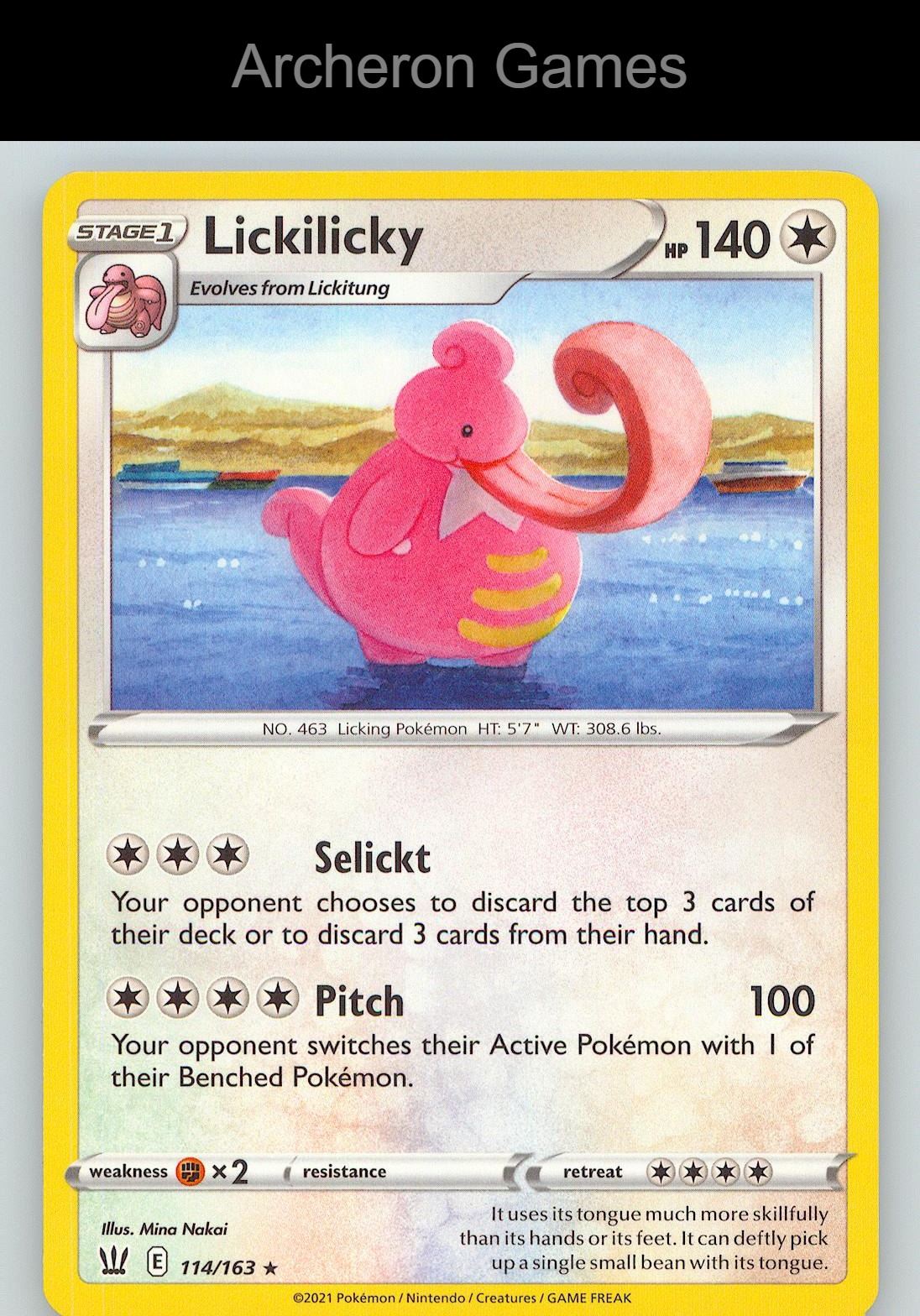 Pokemon Card Lickilicky BST 114/163 R Battle Styles