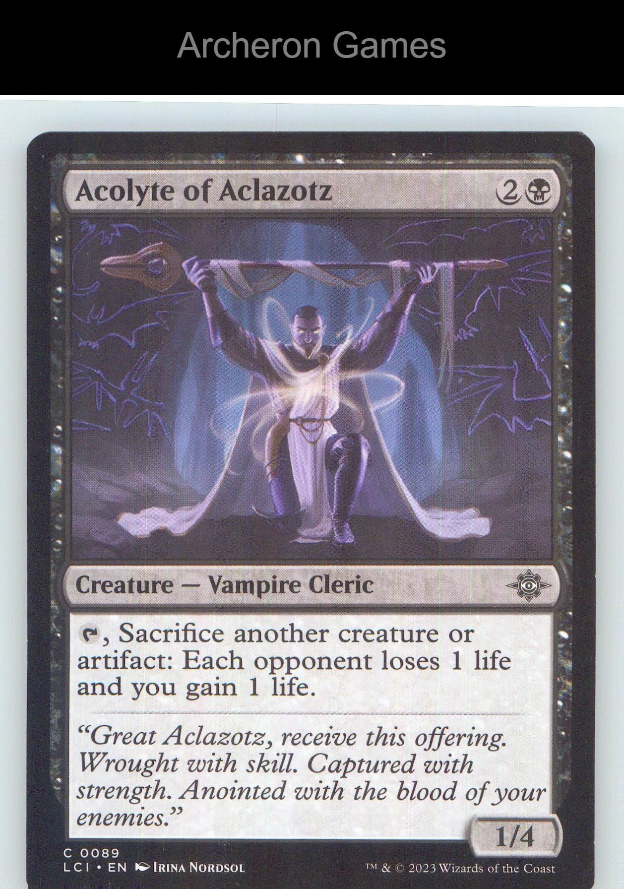 Acolyte of Aclazotz LCI 89 C MTG Card NM/EX+