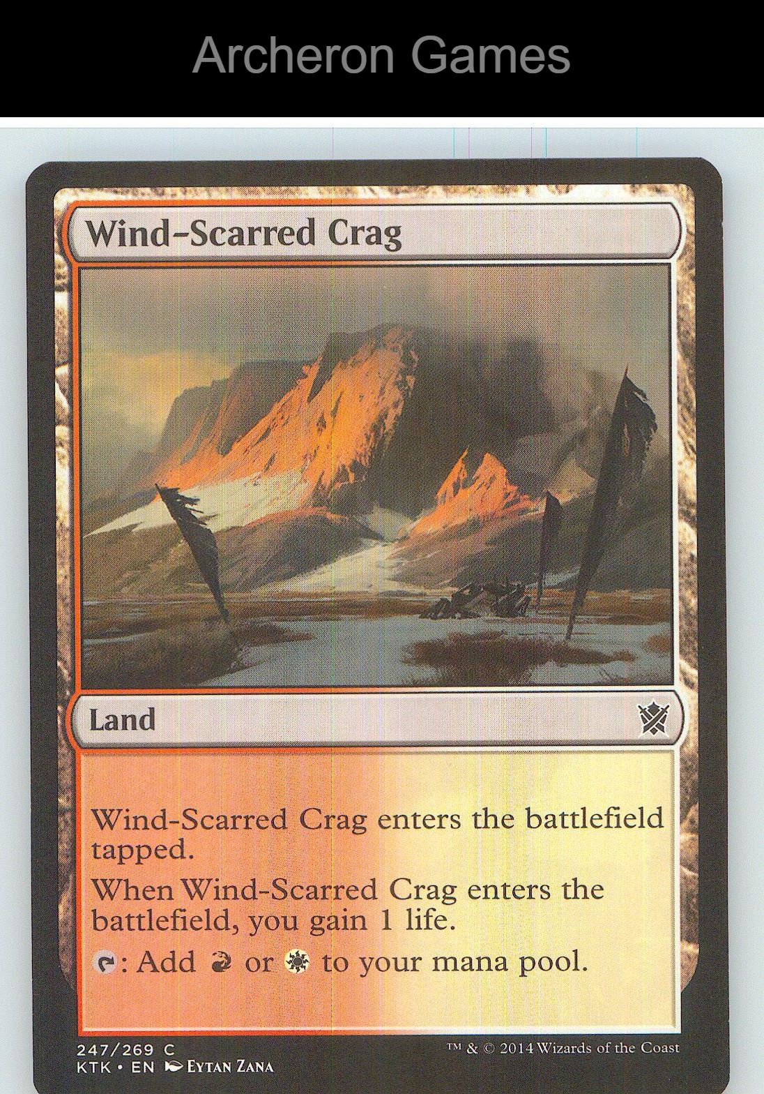 Wind-Scarred Crag KTK 247 C MTG Card NM/EX+
