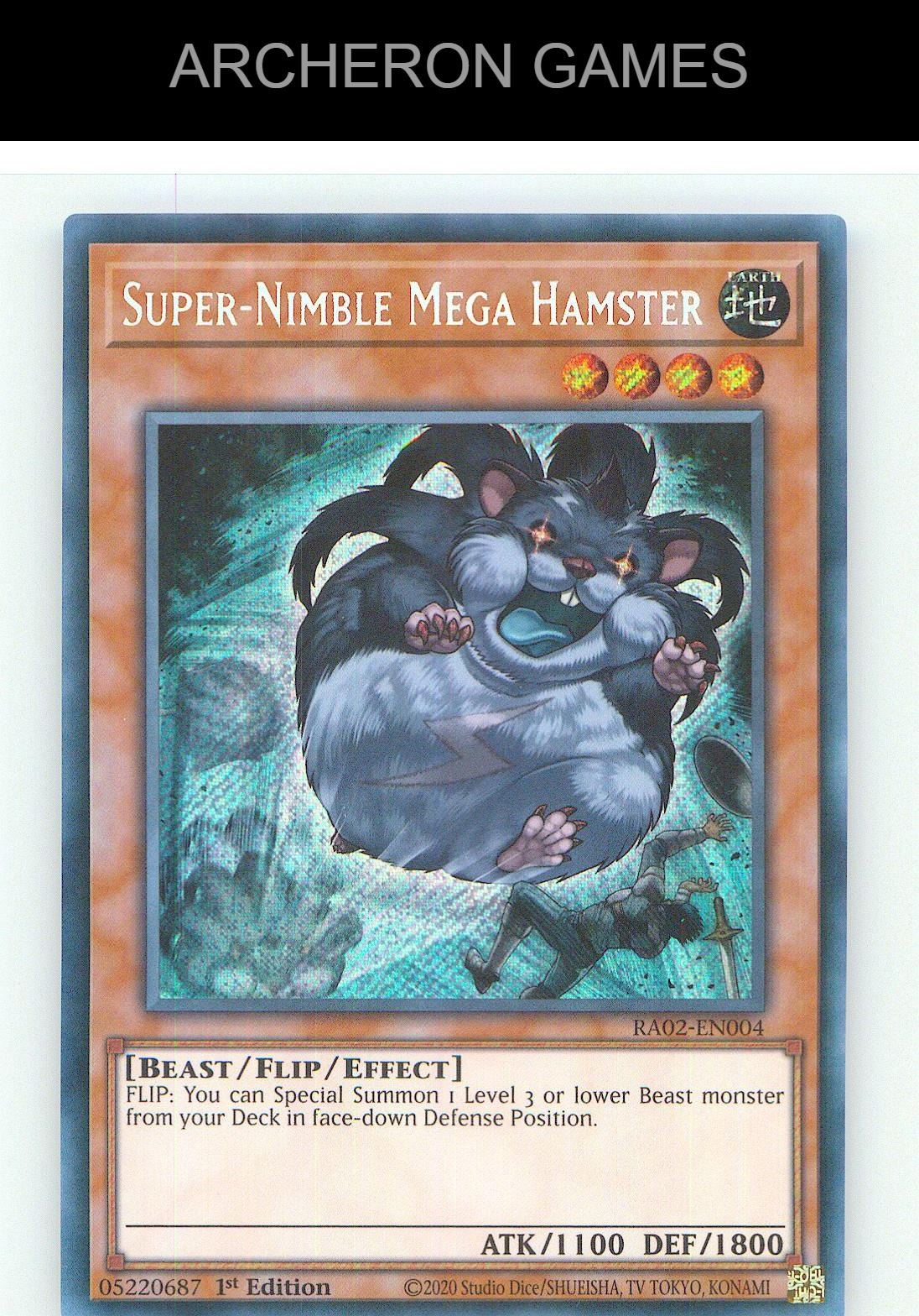 Super-Nimble Mega Hamster (Secret Rare) SEC YUGIOH Card 1st Edition