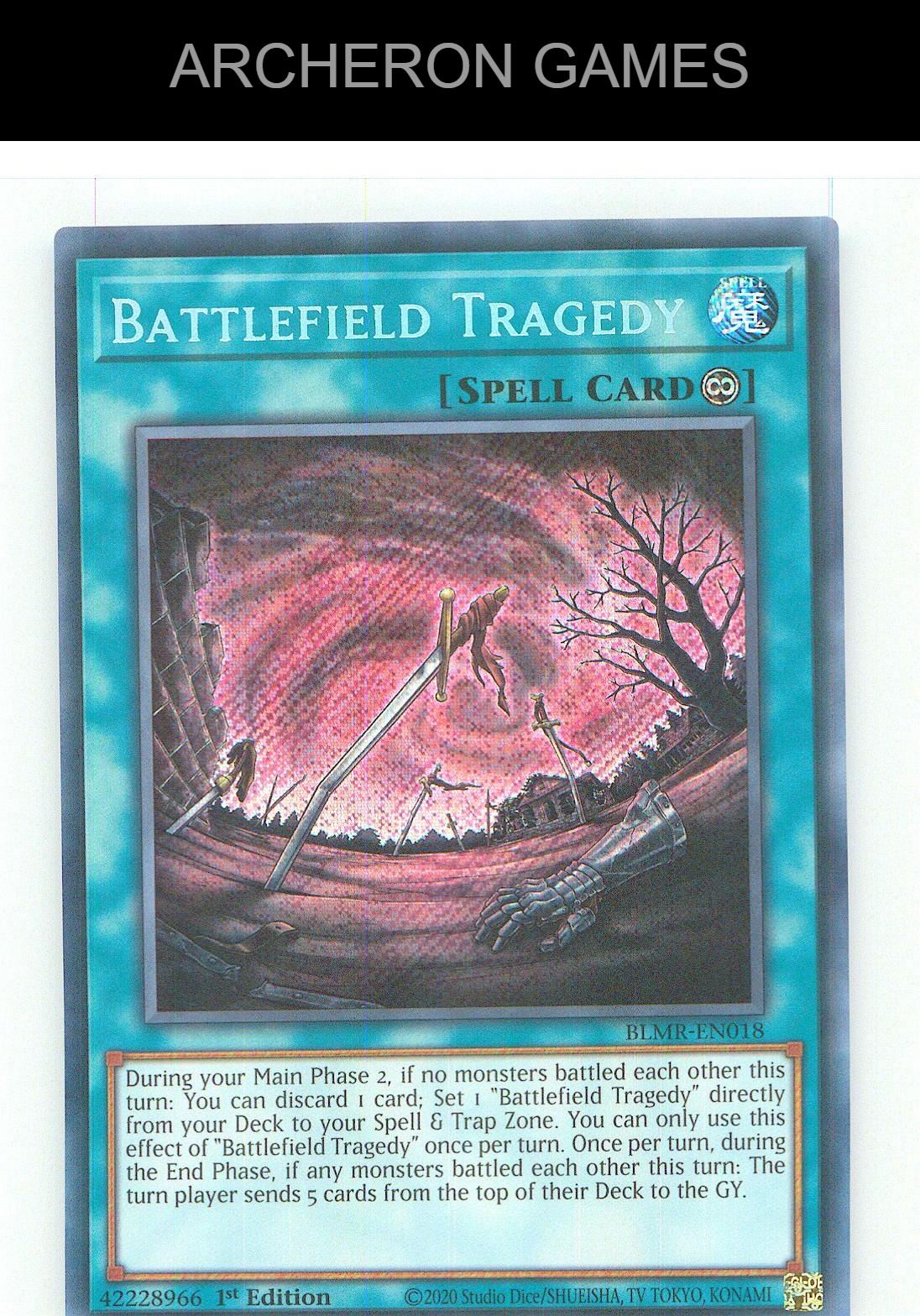 Battlefield Tragedy SEC YUGIOH Card 1st Edition