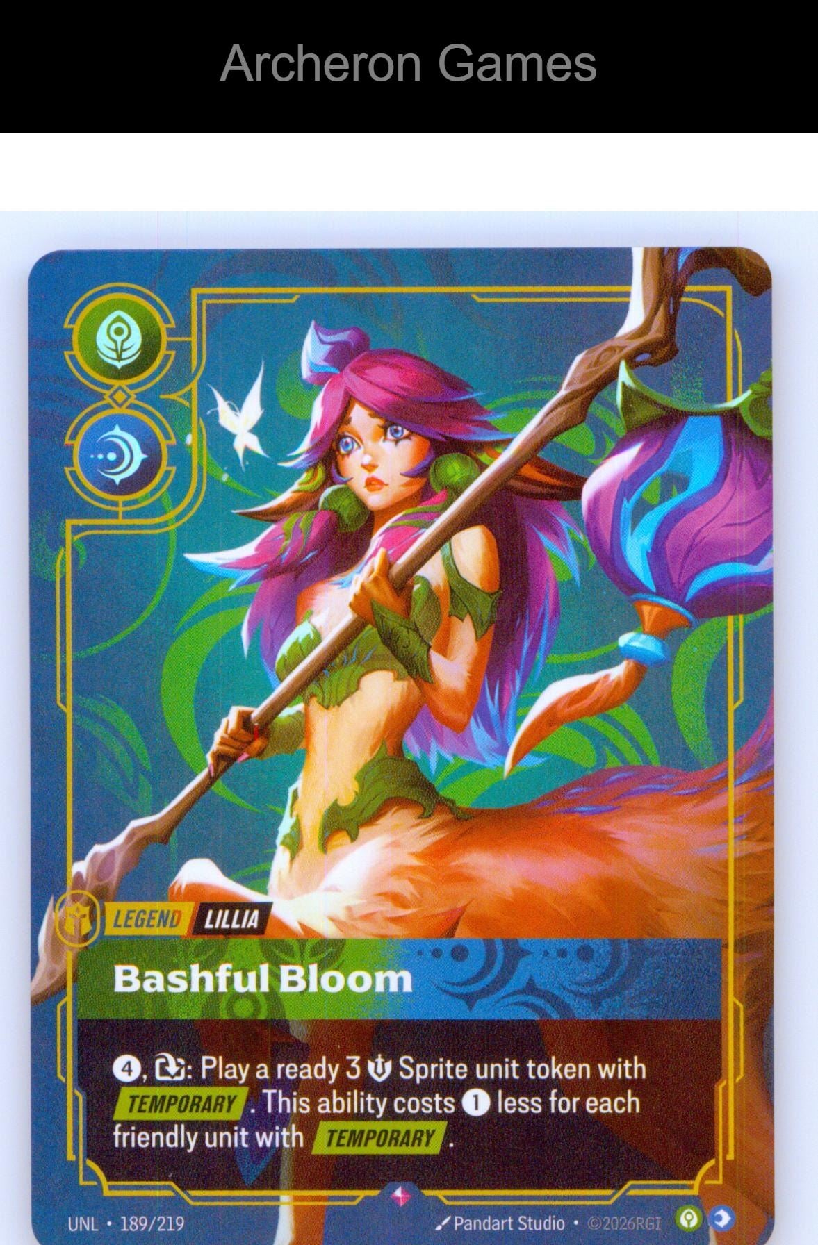 Lillia - Bashful Bloom UNL 189/219 R Unleashed Riftbound Card