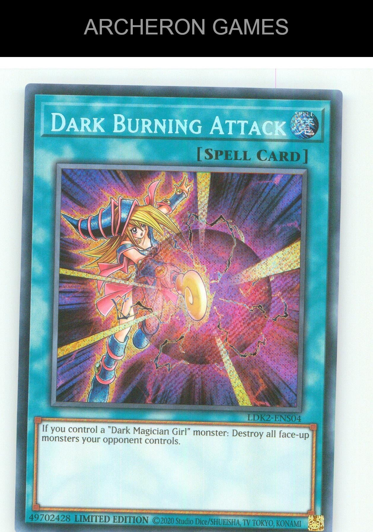 Dark Burning Attack SEC YUGIOH Card Limited