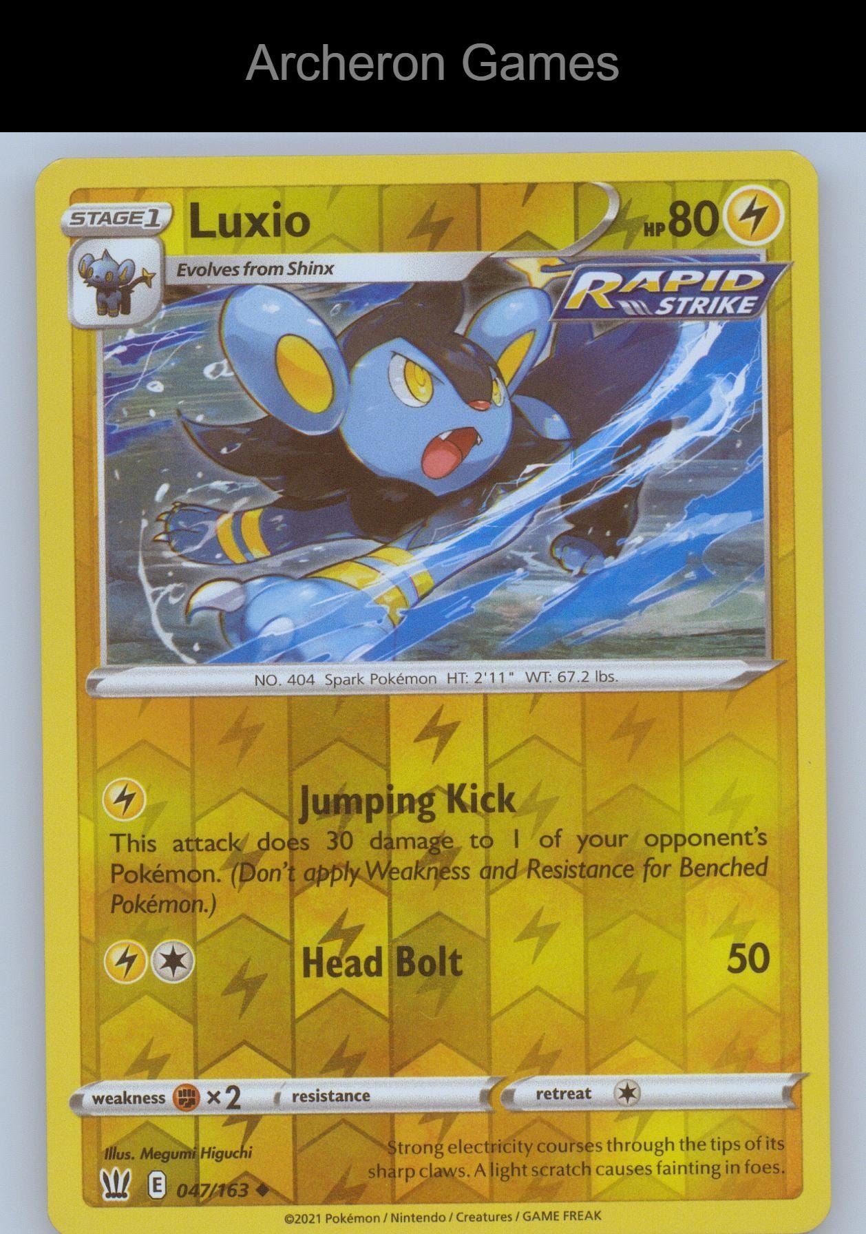 Pokemon Card Luxio BST 047/163 UC Battle Styles Reverse Holo