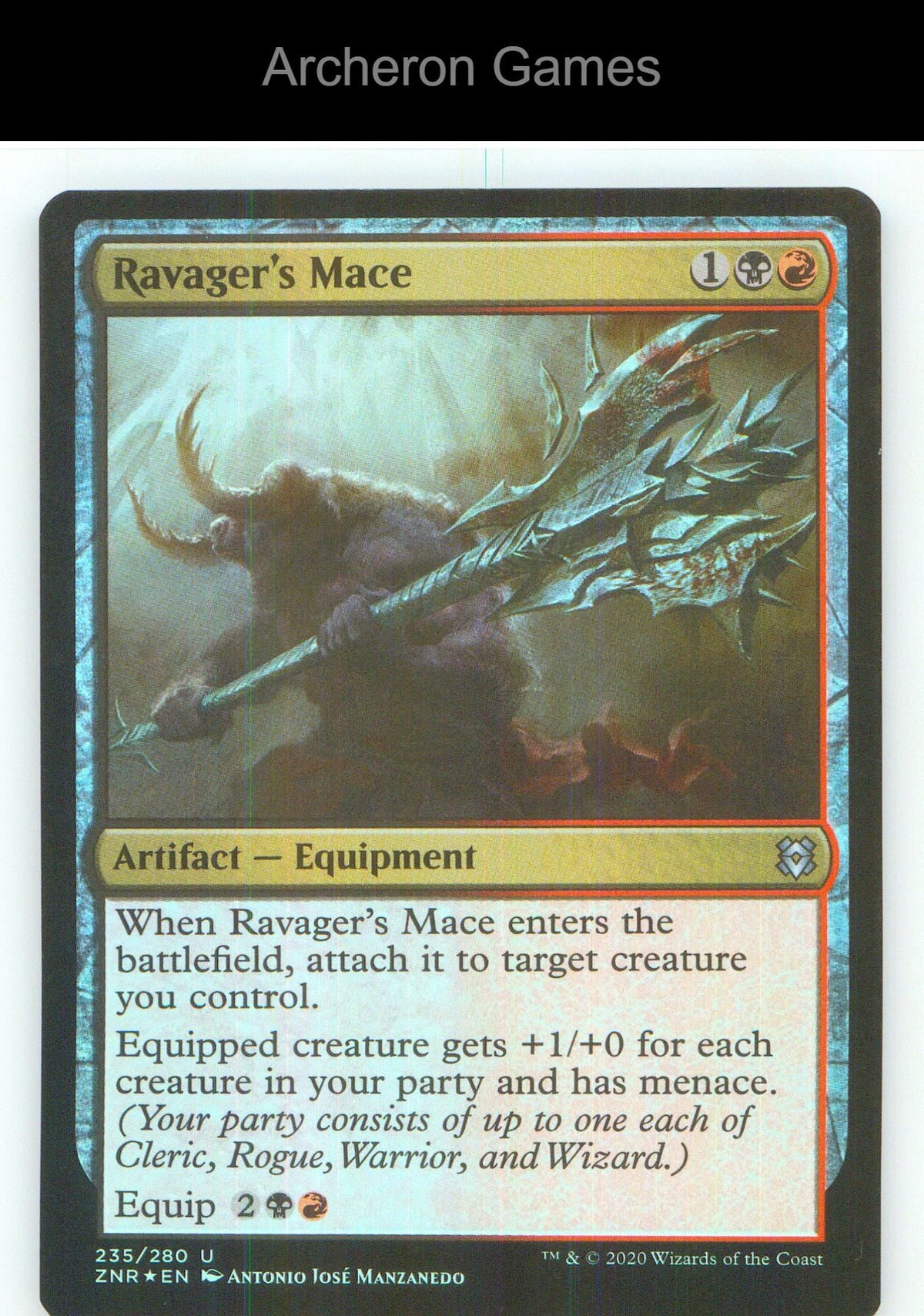 Ravager's Mace ZNR 235 UC MTG Card NM/EX+ Foil