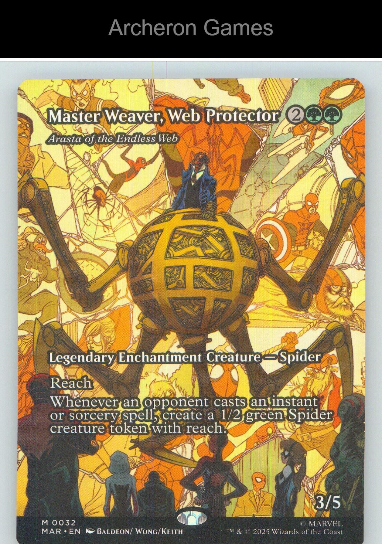 Master Weaver, Web Protector-Arasta of the Endless Web (Borderless)M3E 32 NM/EX+
