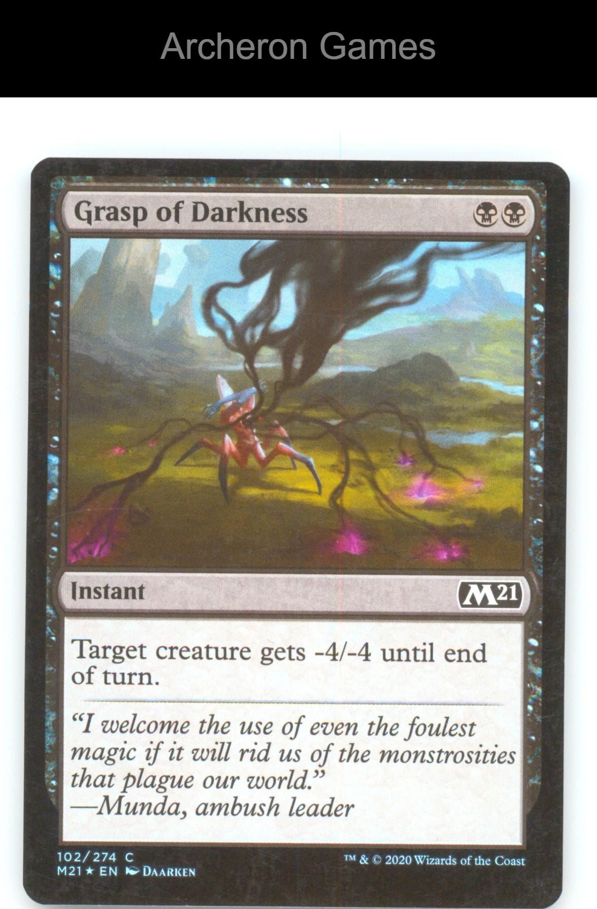 Grasp of Darkness M21 102 C MTG Card Core Set 2021 Foil