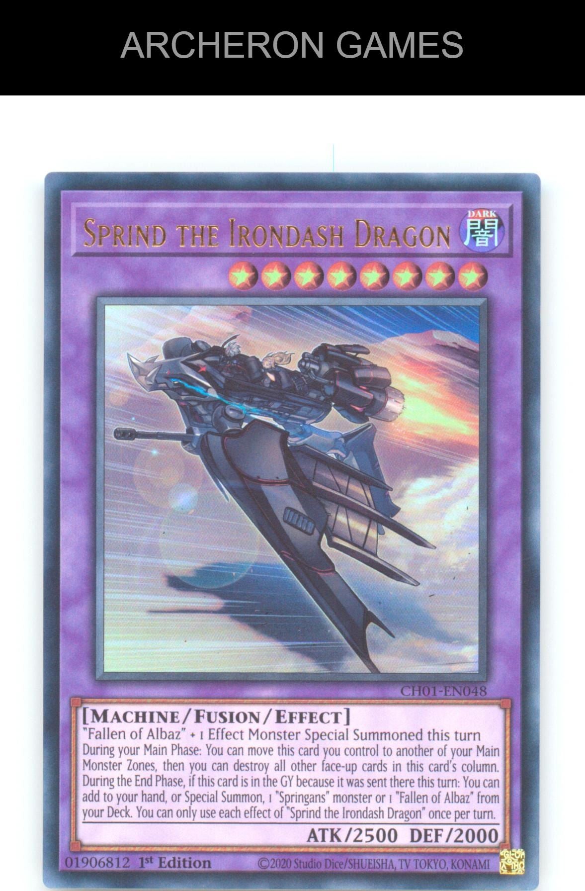 Sprind the Irondash Dragon Ultra Rare YUGIOH Card 1st Edition