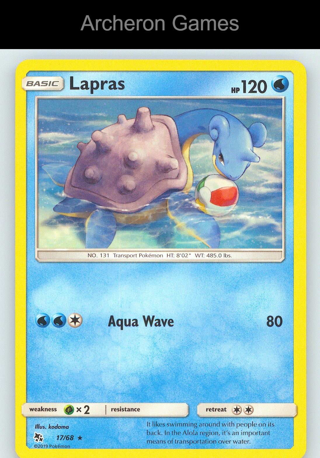 Pokemon Card Lapras HIF 17/68 R Hidden Fates