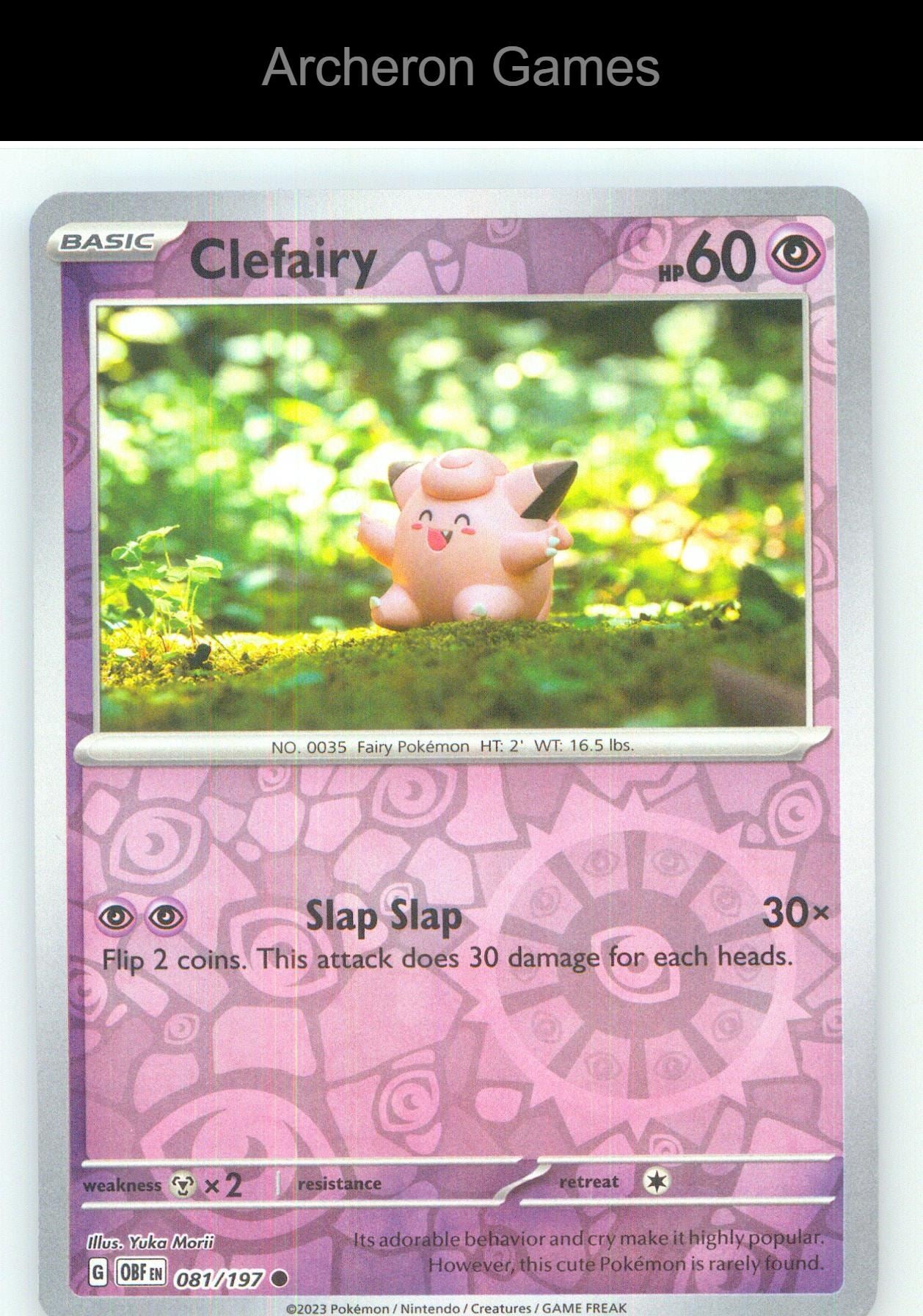 Pokemon Card Clefairy OBF 081/197 C Obsidian Flames Reverse Holo