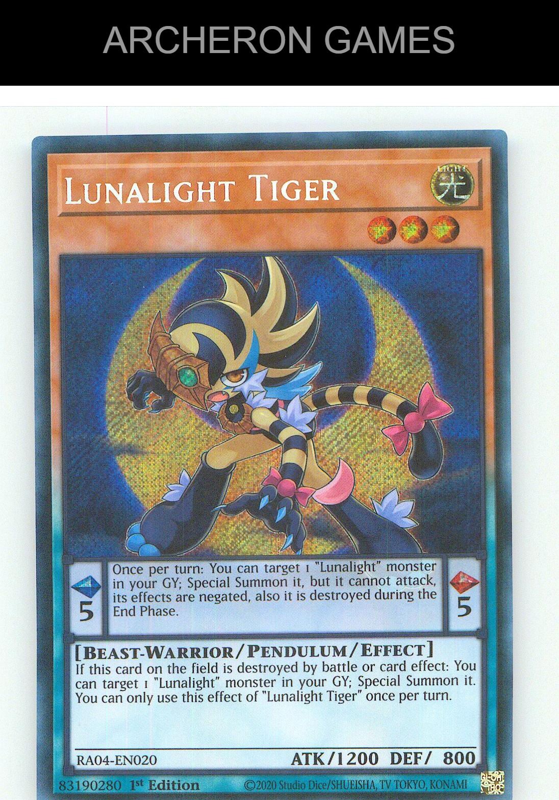 Lunalight Tiger (Secret Rare) SEC YUGIOH Card 1st Edition