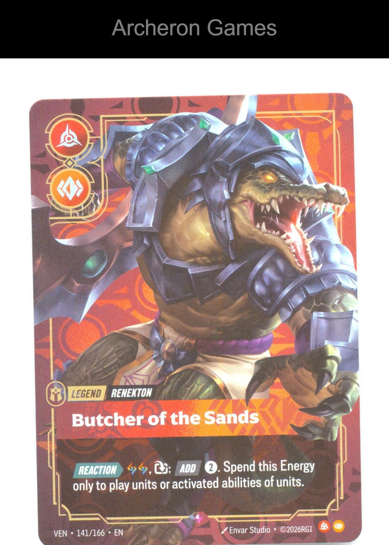 Renekton - Butcher of the Sands VEN 141/166 R Vendetta Riftbound Card Foil