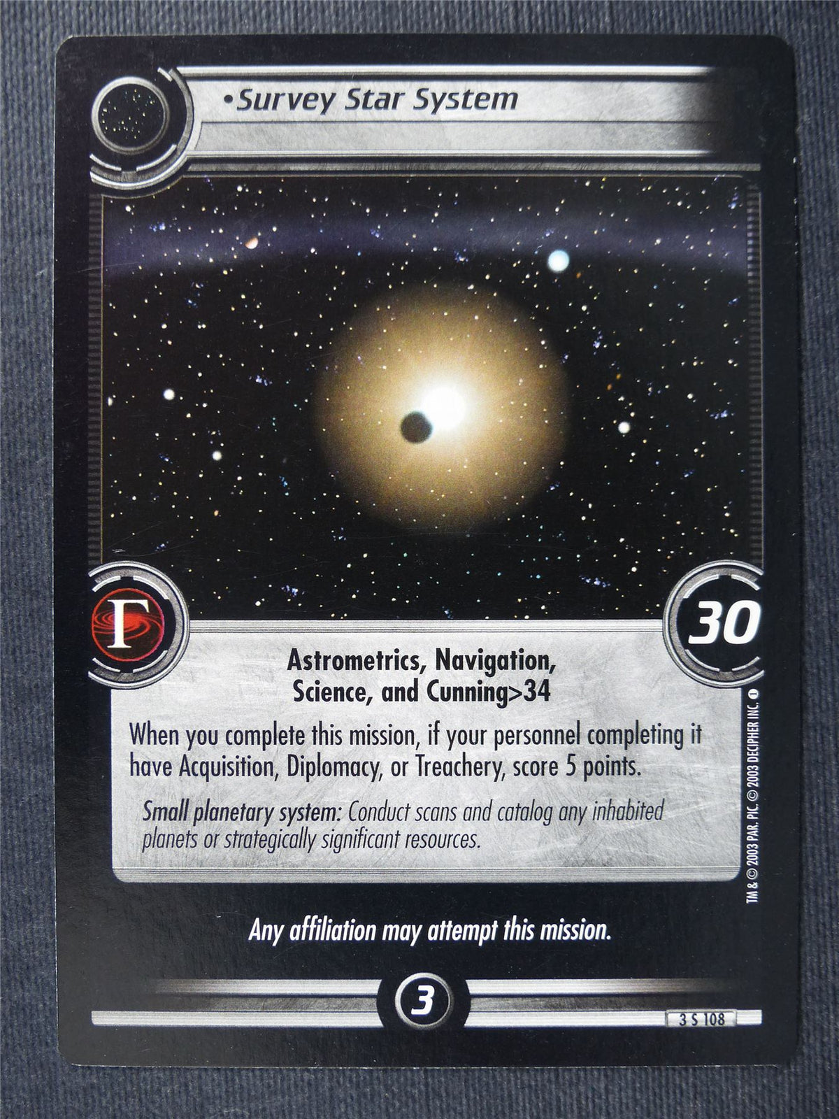 Survey Star System - Star Trek Cards #WS