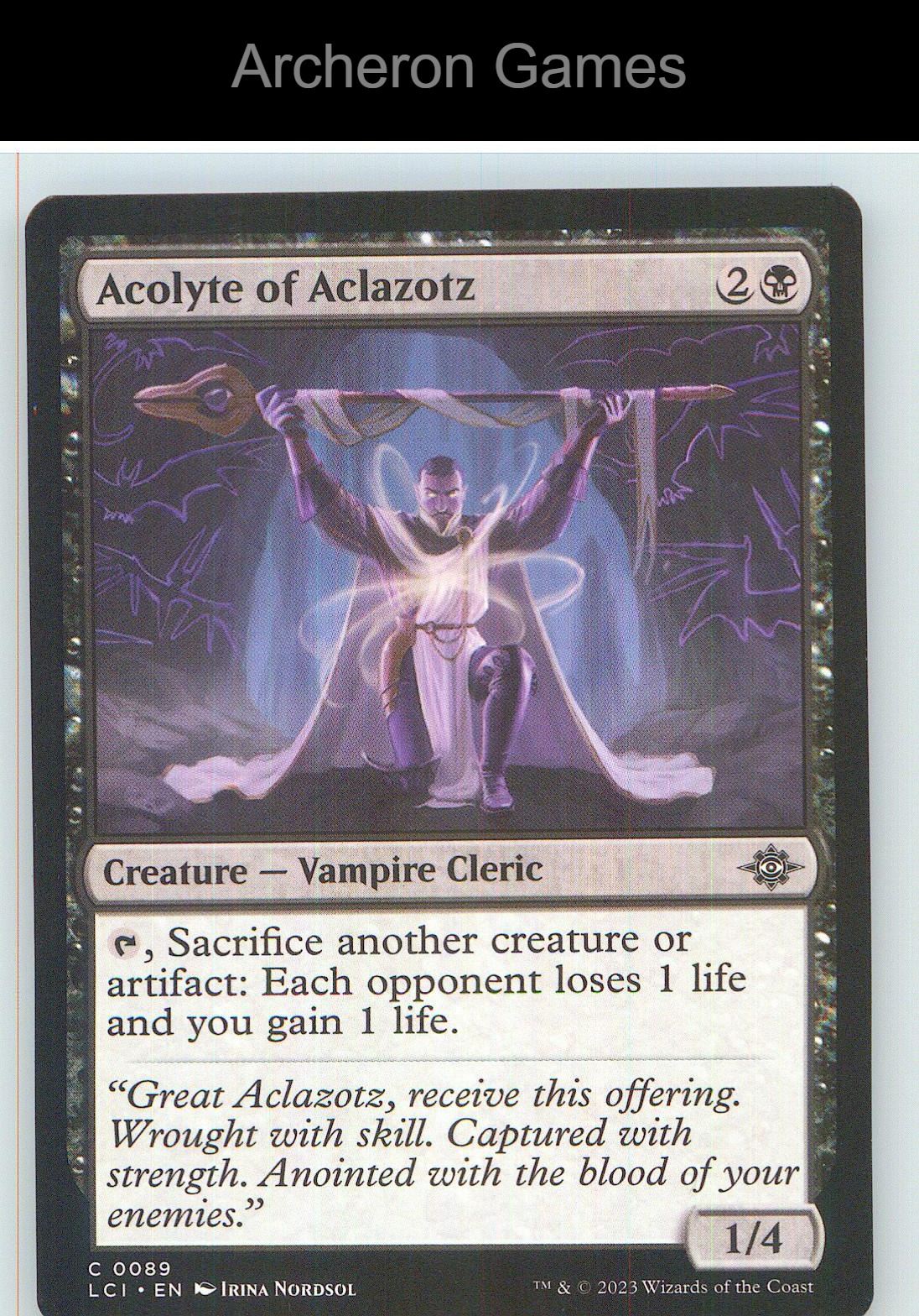 Acolyte of Aclazotz LCI 89 C MTG Card NM/EX+