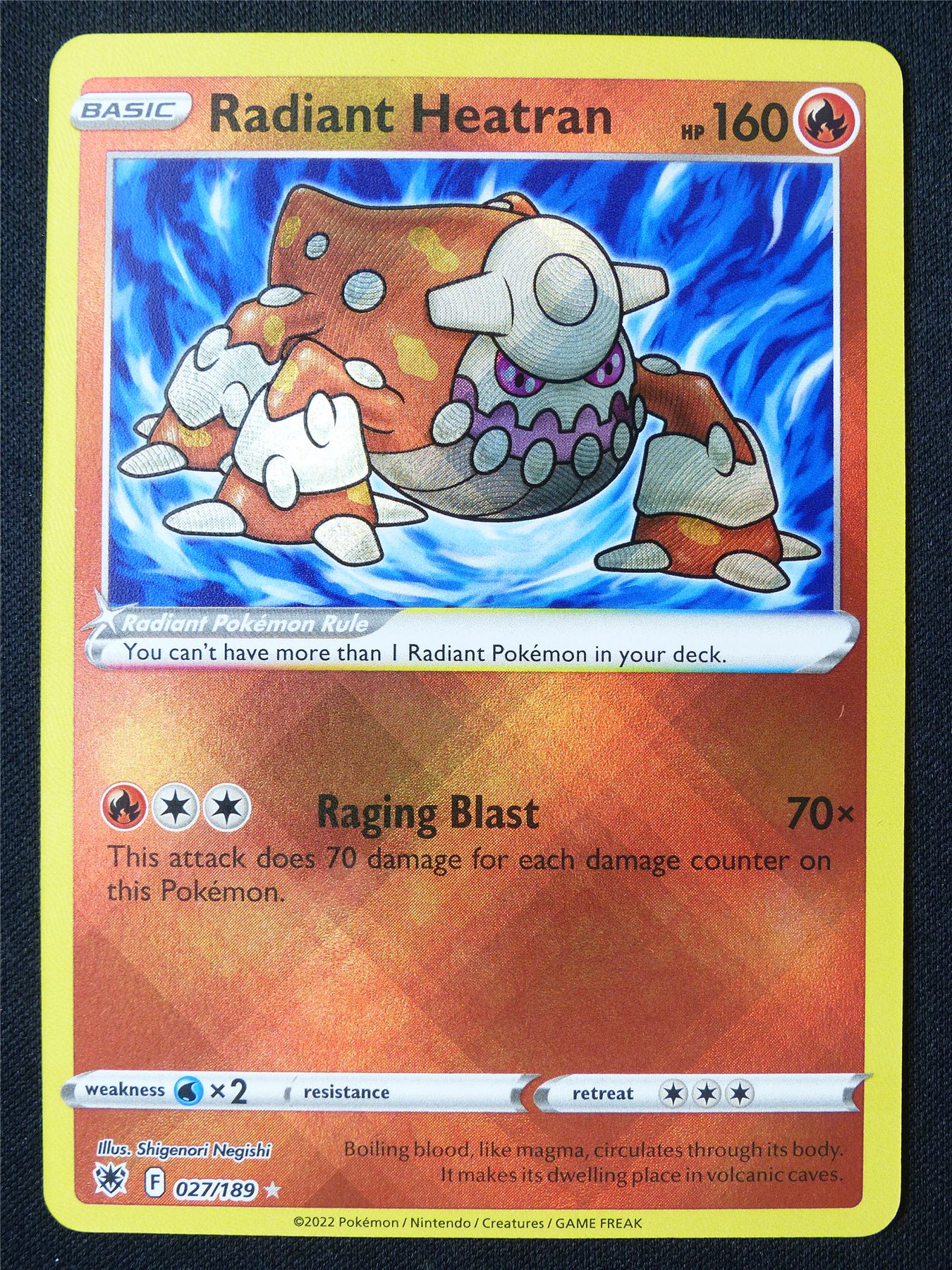Radiant Heatran 027/189 Textured Holo - Pokemon Card #1DY Archeron Radiant Heatran 027/189 Textured Holo - Pokemon Card #1DY Archeron